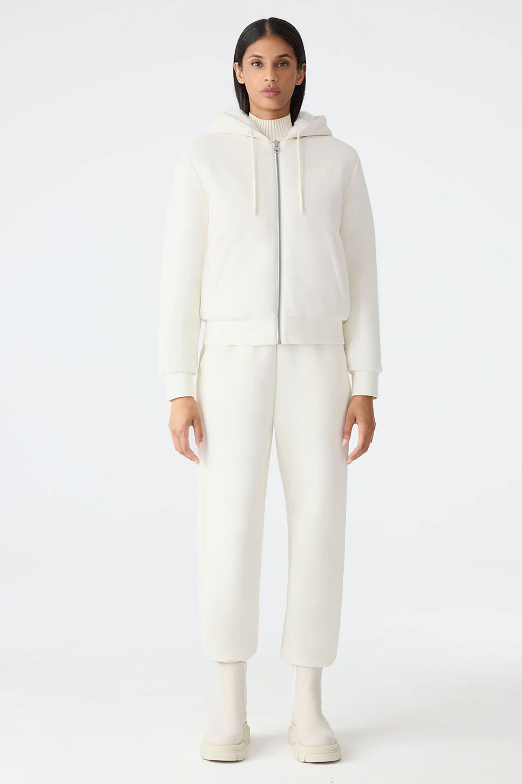 MACKAGE Relaxed Fit Reversible Faux Fur & Cotton Blend Jersey Zip-Up Hoodie Gwendal Bekleidung, Formelle Kleidung, Anzug, Person, Mantel
