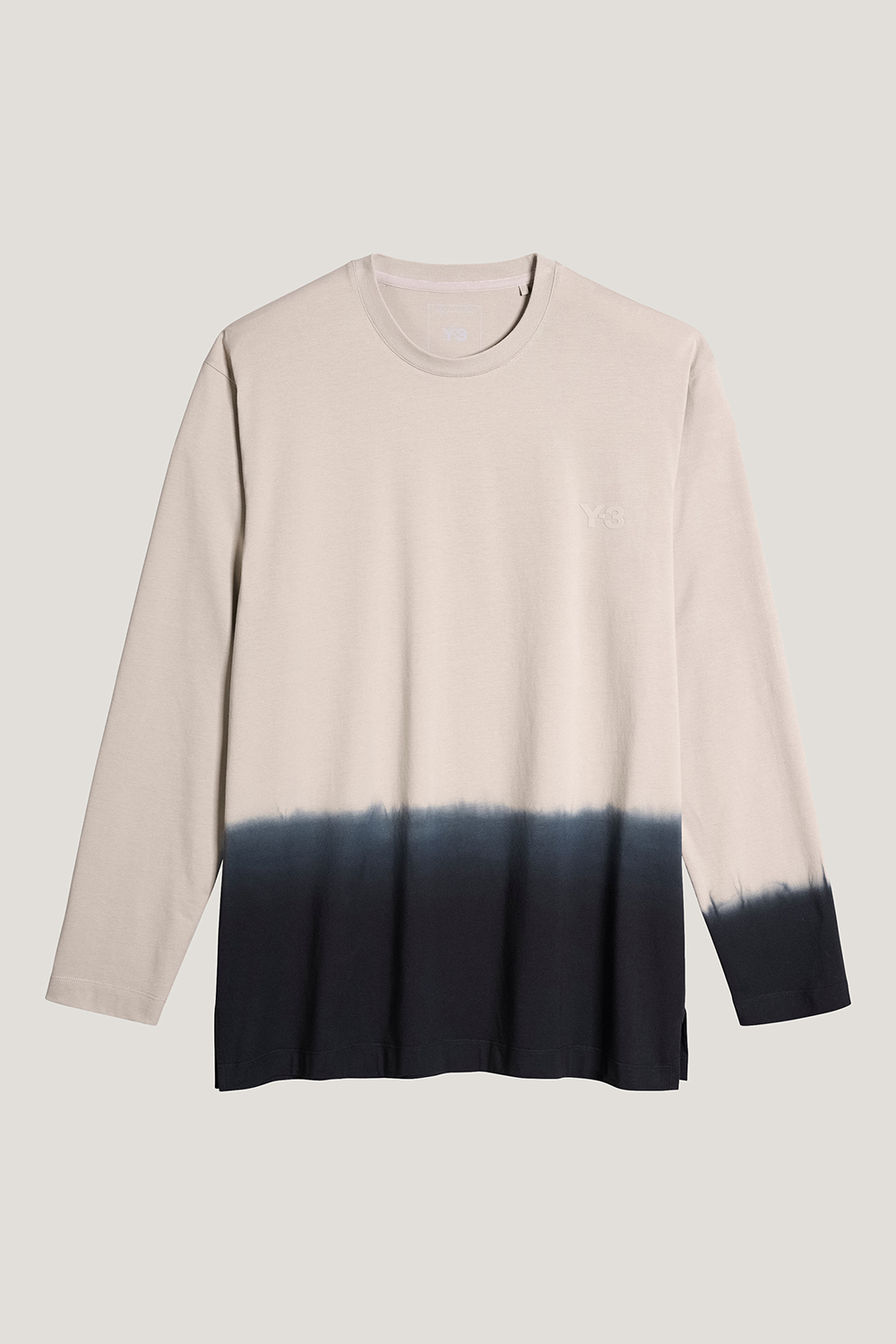 Y-3 Loose Fit Dip Effect Cotton Jersey Long-Sleeve T-Shirt