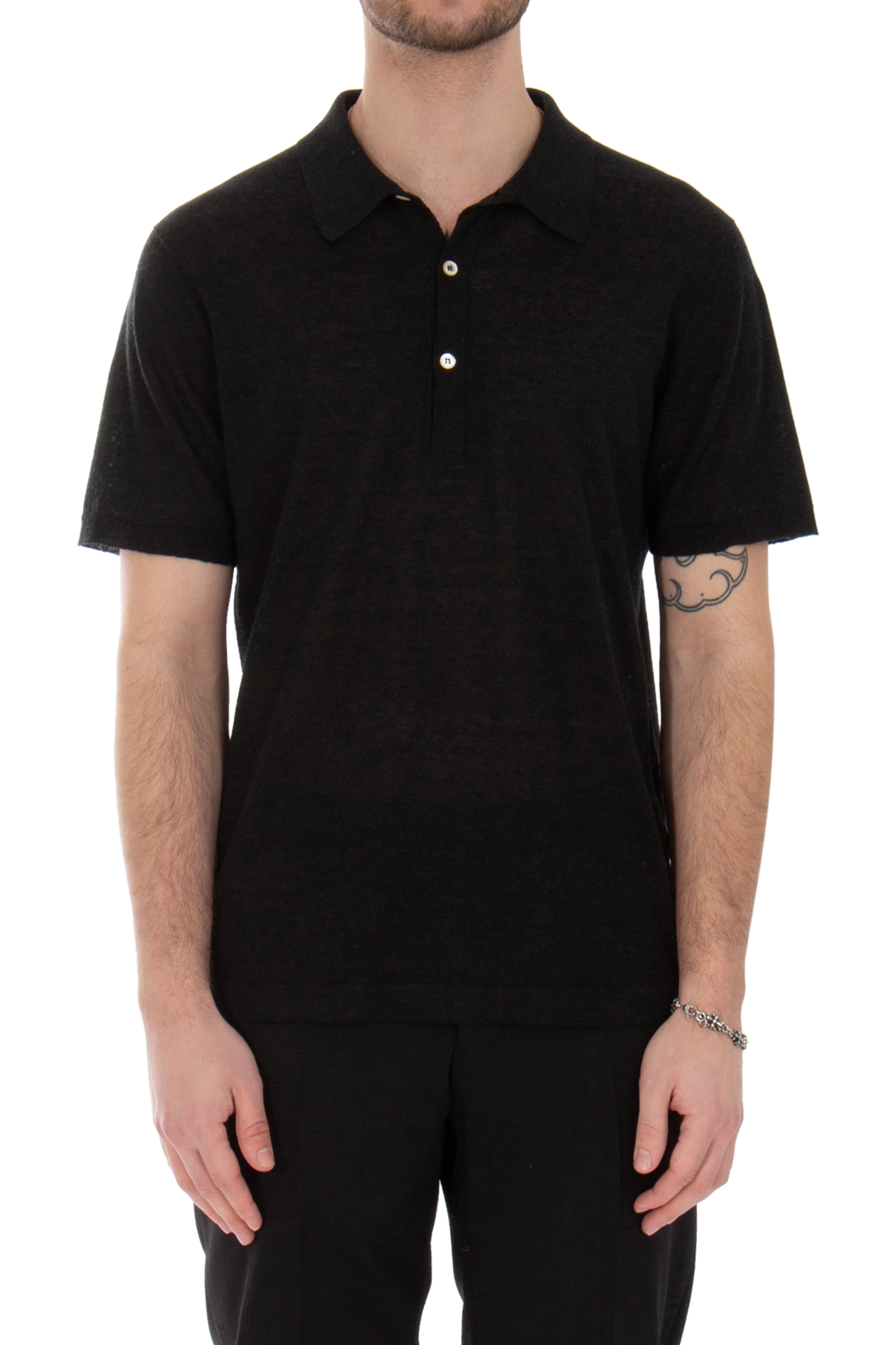 BOGLIOLI Linen-Cashmere-Silk Blend Knit Polo