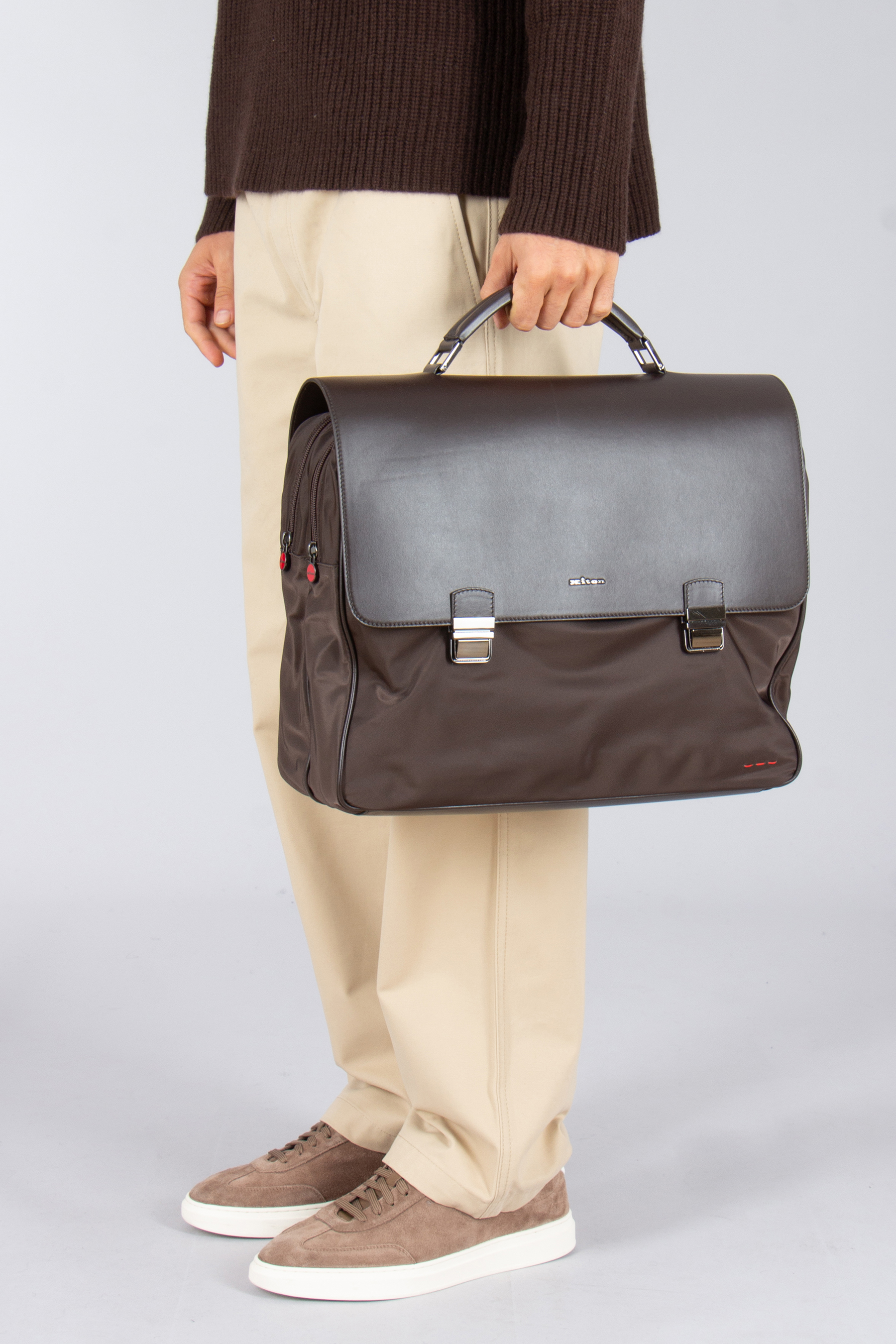 KITON Nylon Blend & Leather Business Bag Tasche, Zubehör, Handtasche, Aktentasche