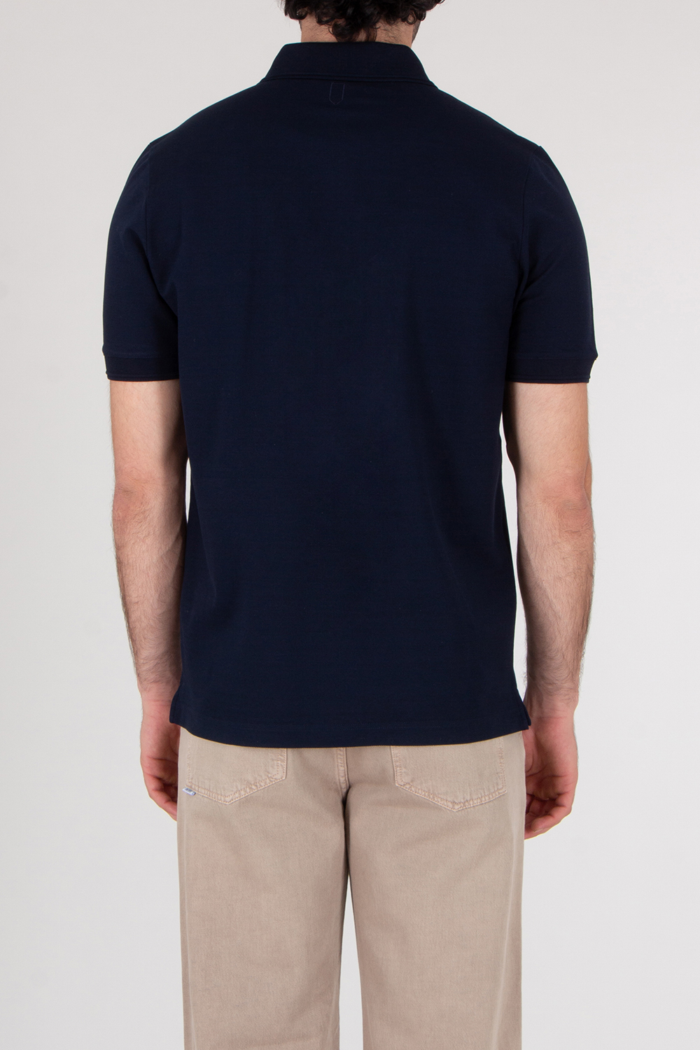 CANALI Regular Fit Textured Cotton Polo Shirt