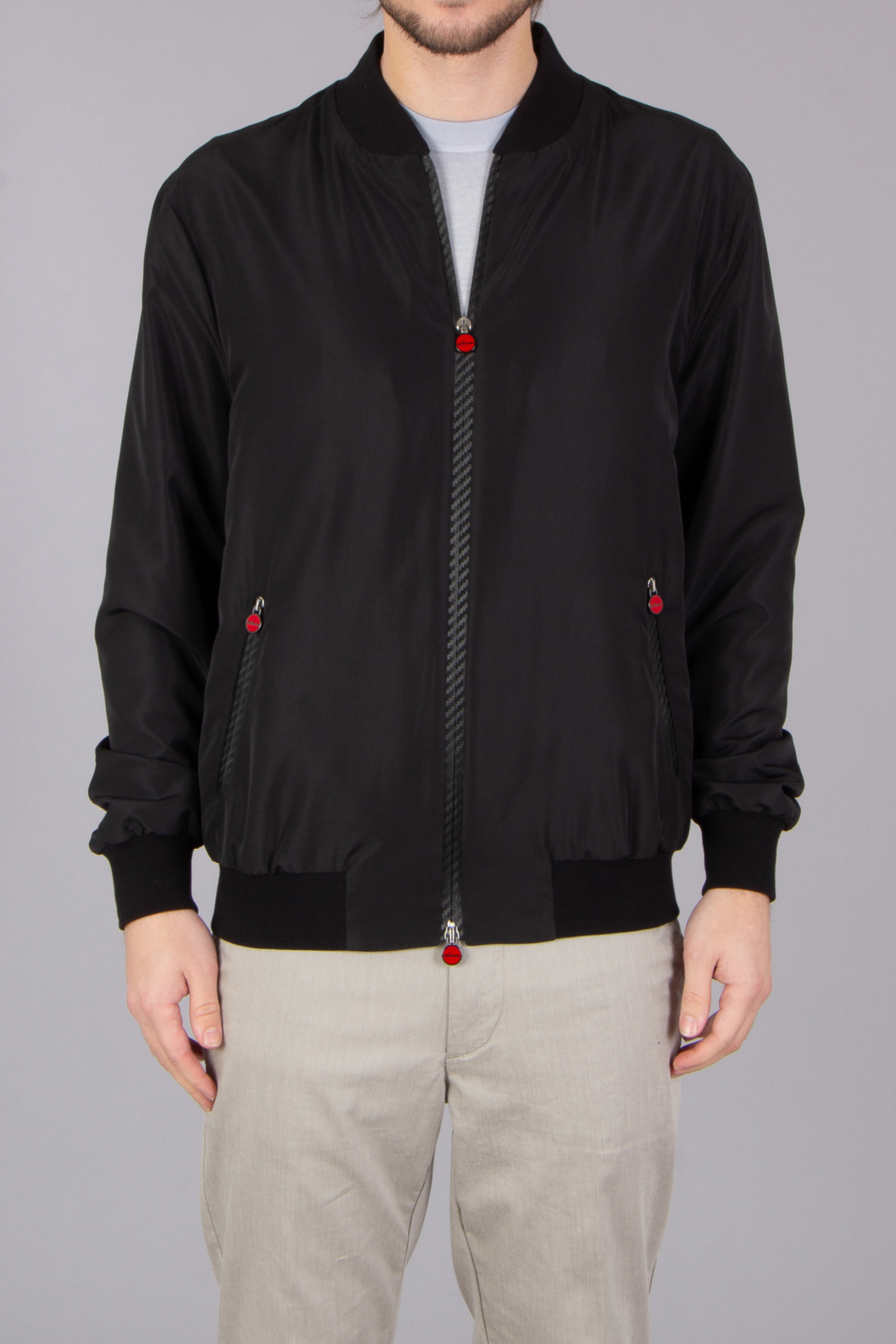 KITON Regular Fit Technical Fabric Bomber Jacket KITON Regular Fit Technical Fabric Bomber Jacket