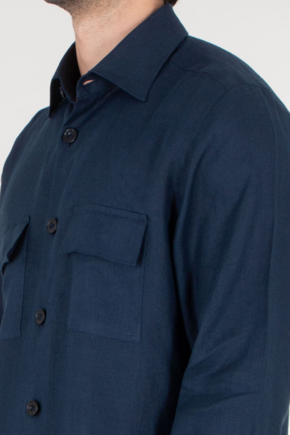 KITON Regular Fit Linen Overshirt