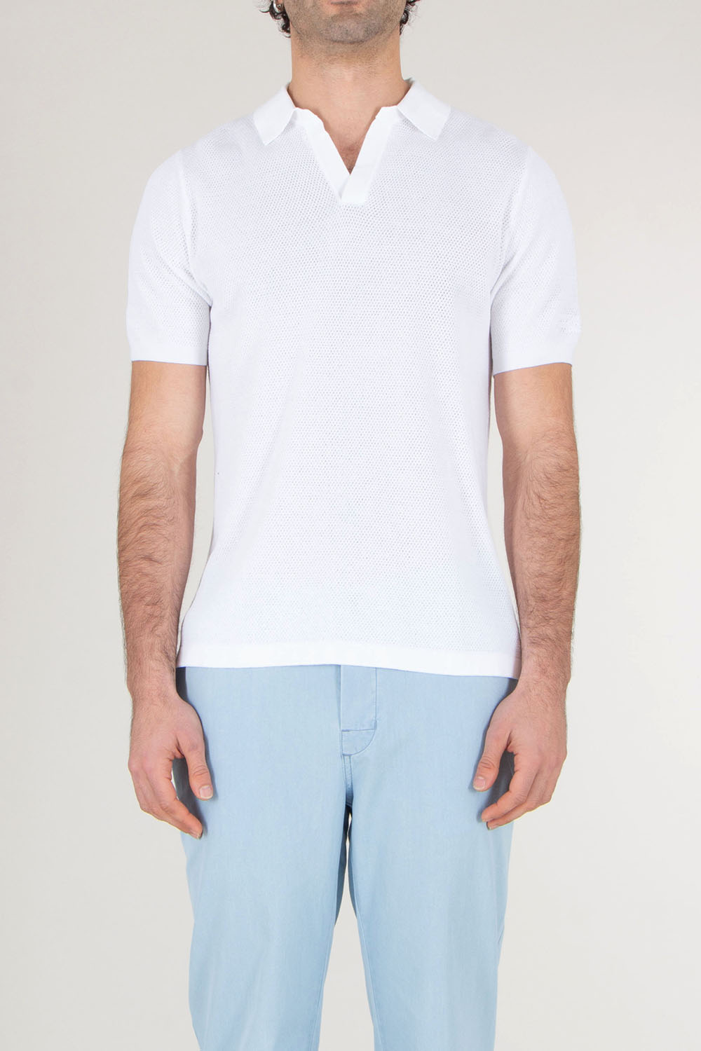 MC 2 SAINT BARTH Knitted Mesh Cotton Polo Sloan