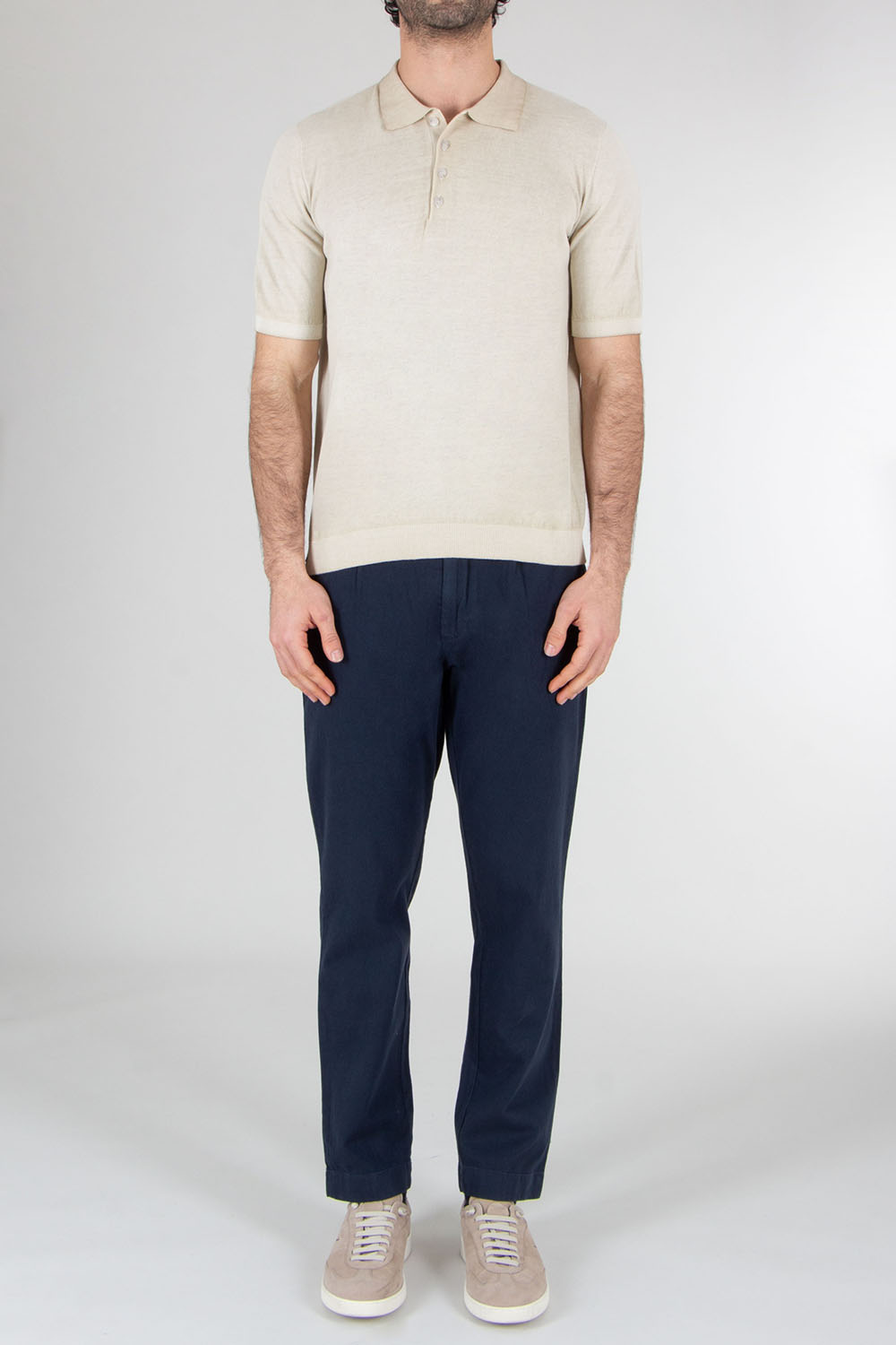 AROVESCIO Regular Fit Cotton Knit Polo