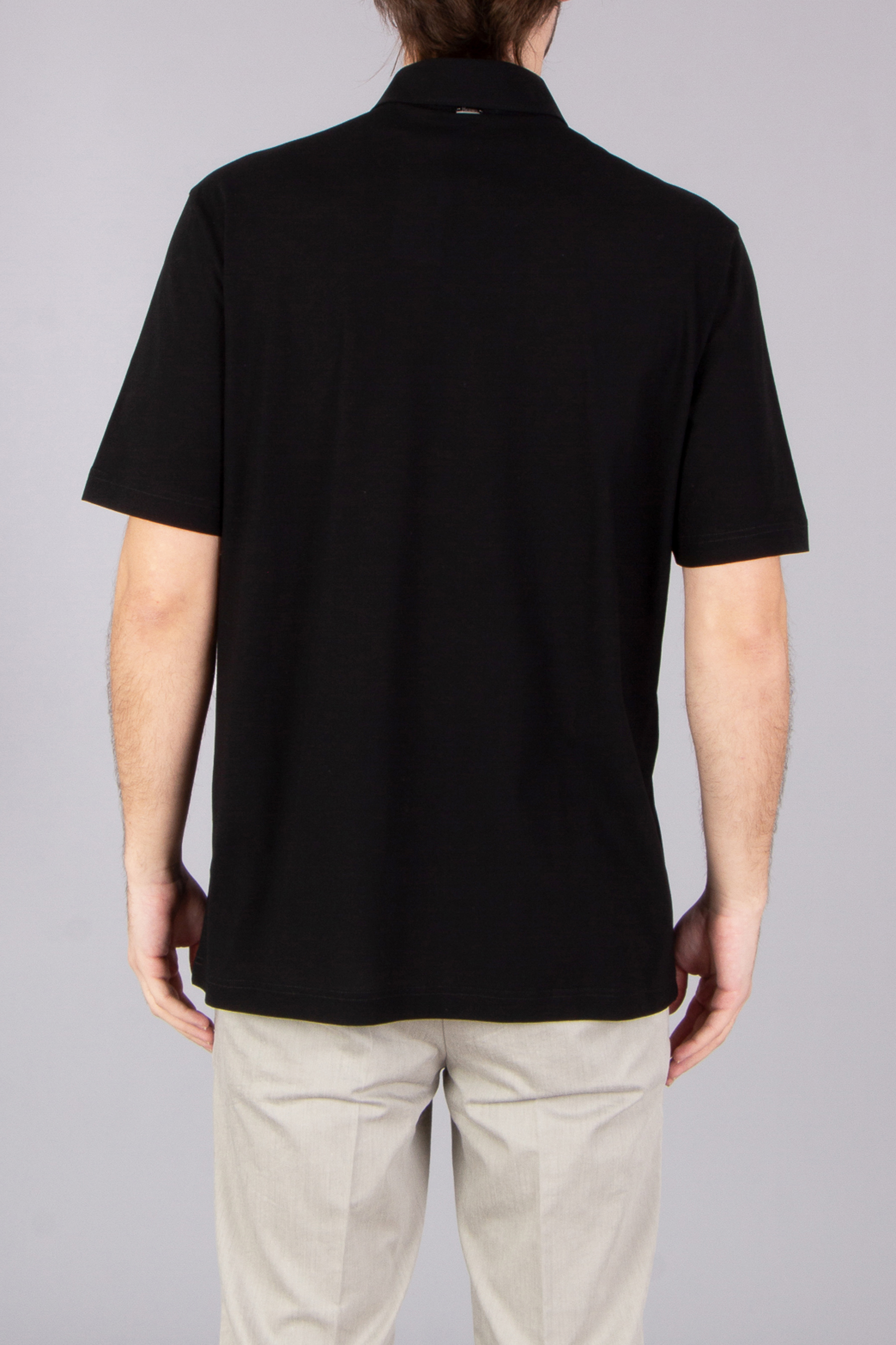 HERNO Regular Fit Voile Crêpe Jersey Polo Shirt HERNO Regular Fit Voile Crêpe Jersey Polo Shirt