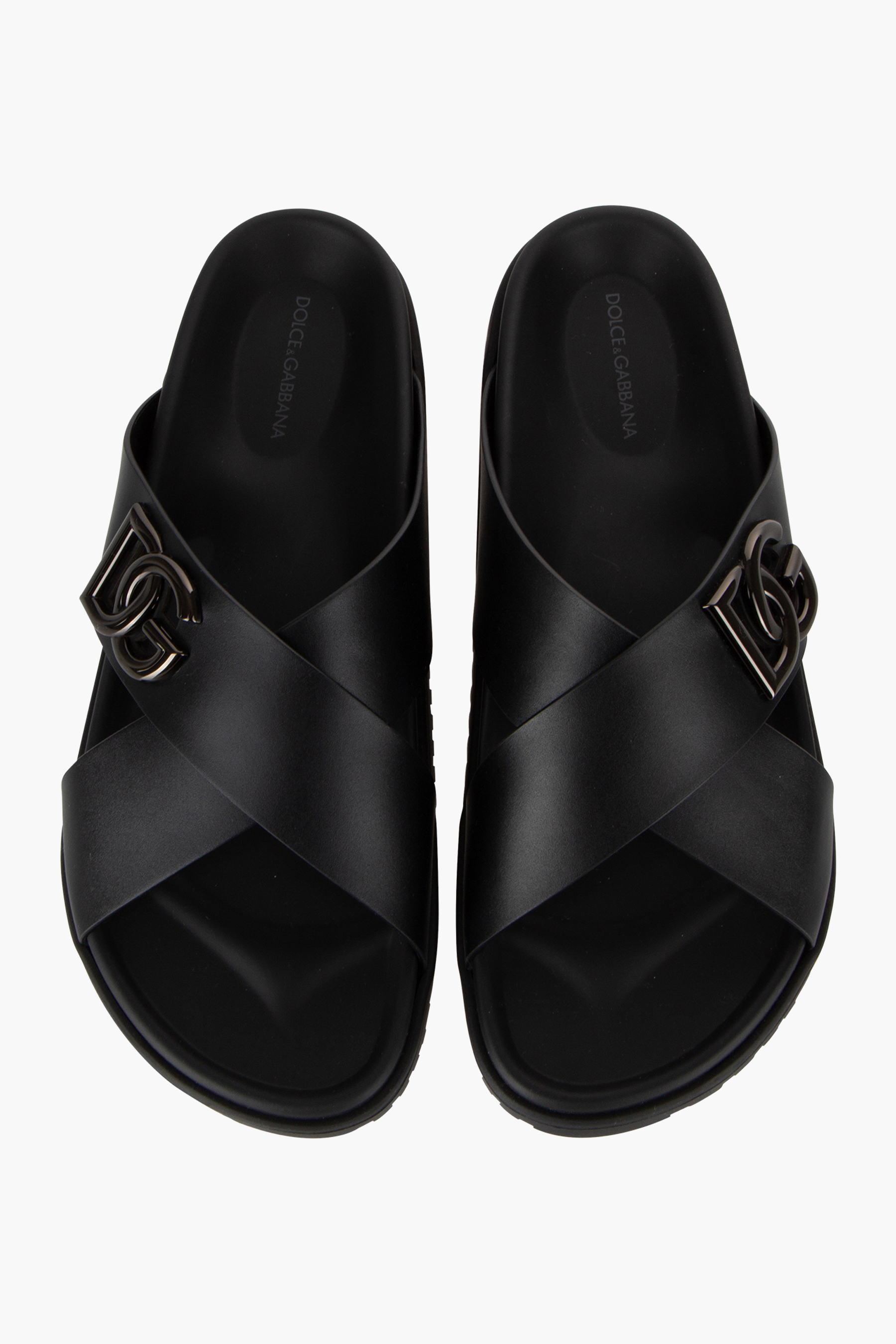 DOLCE & GABBANA Monogrammed Calfskin Sandals
