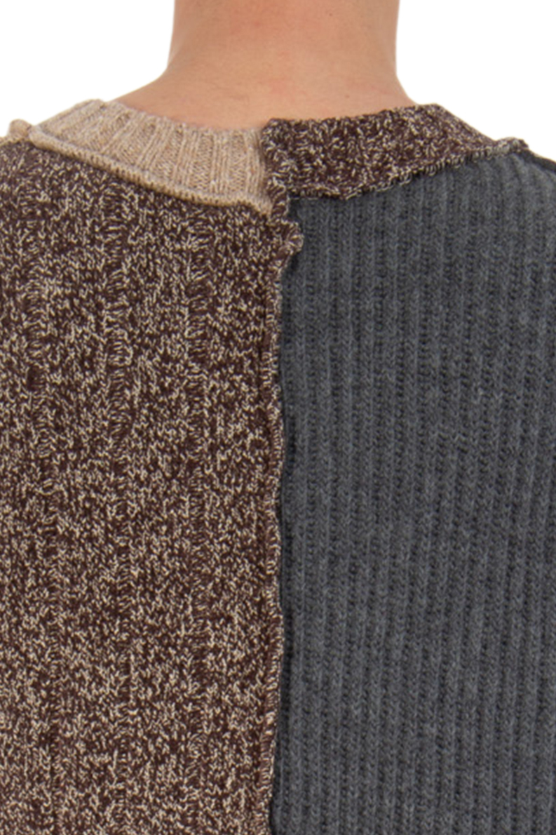 DOLCE & GABBANA Patchwok Wool Knit Sweater 