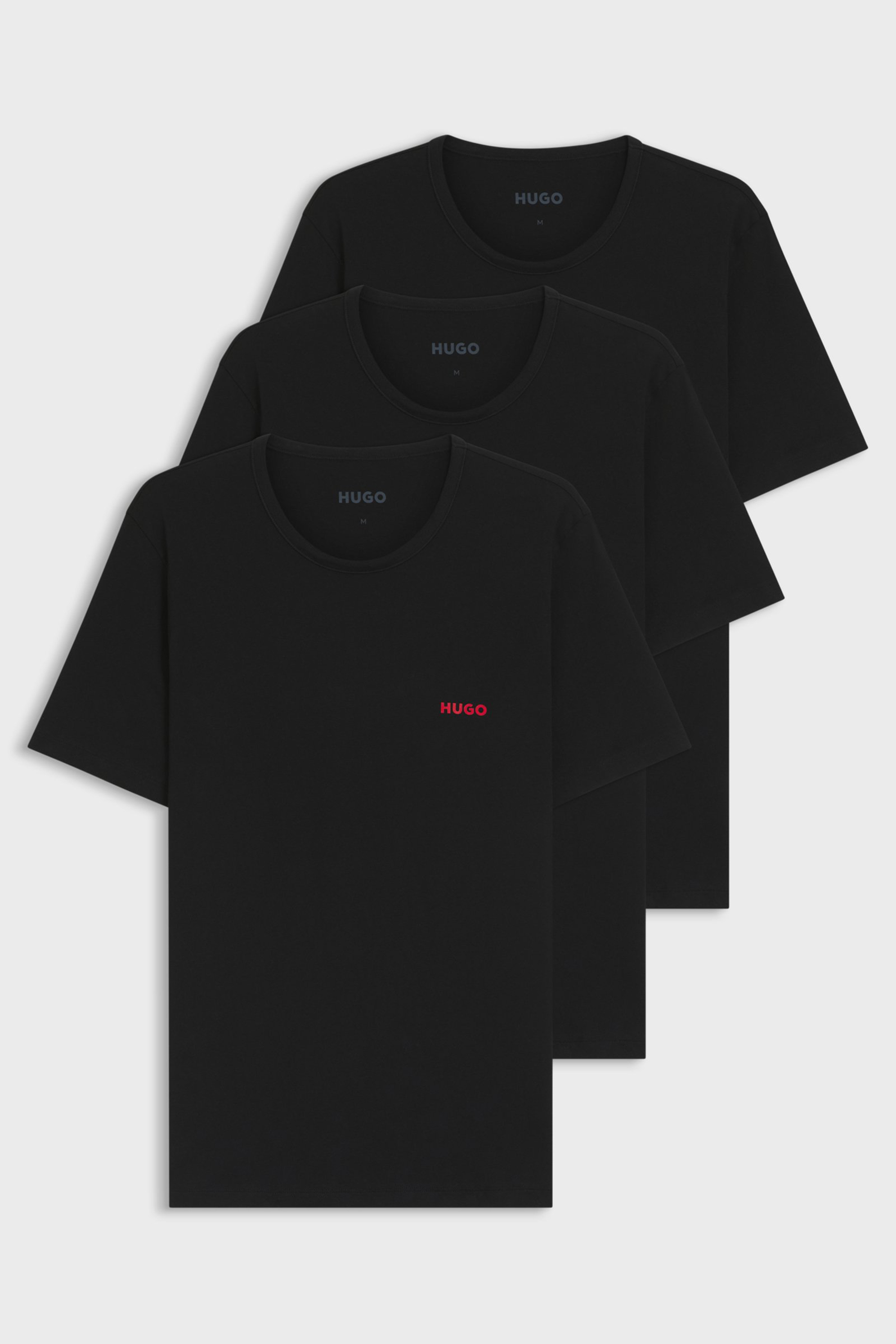 HUGO 3-Pack Regular Fit Cotton Jersey Crew-Neck T-Shirts Triplet Bekleidung, T-shirt