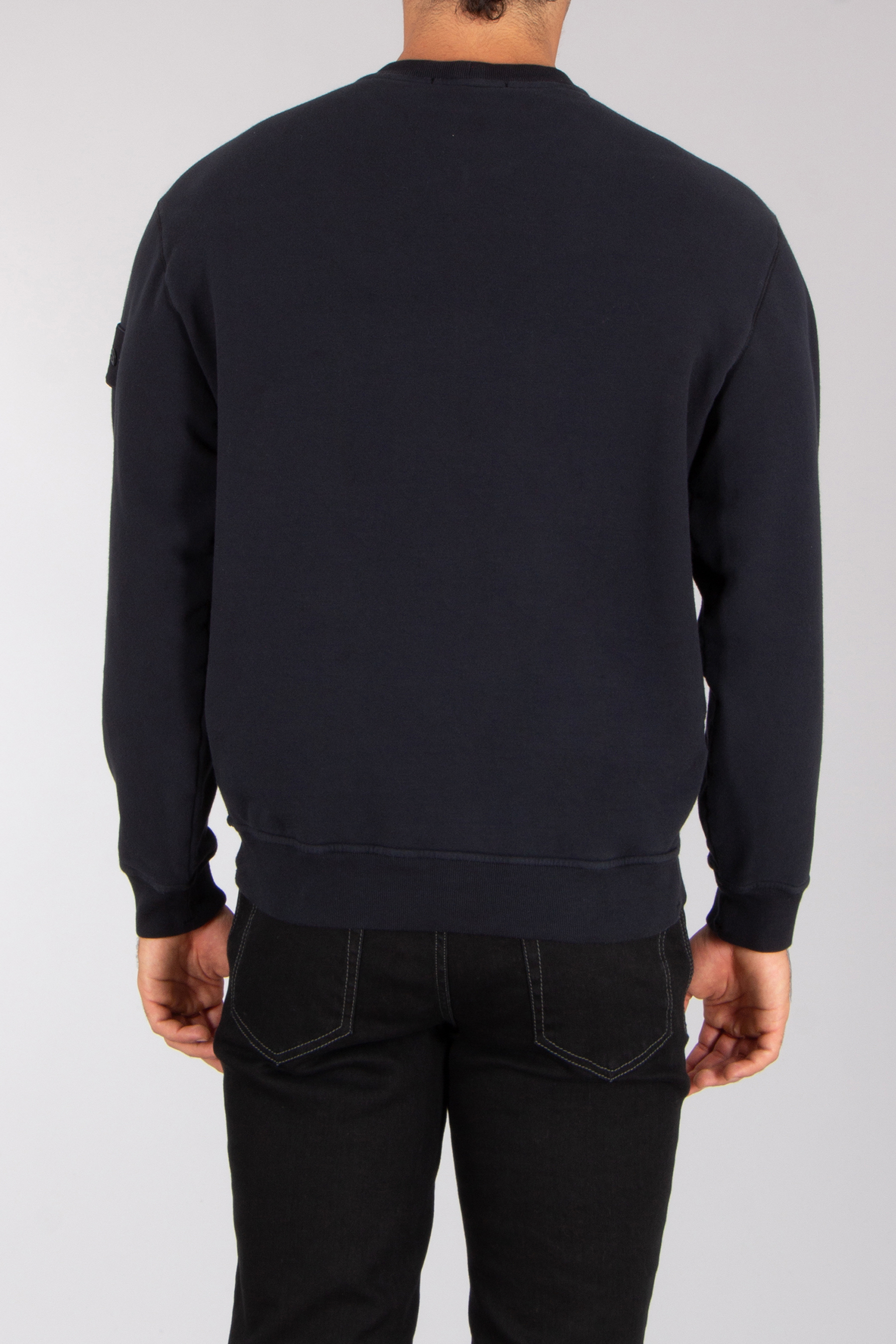 STONE ISLAND Comfort Fit Ghost Piece Organic Cotton Stretch Fleece Crew Neck Sweatshirt Langarm, Strickwaren, Pullover, Sweatshirt, Fleece