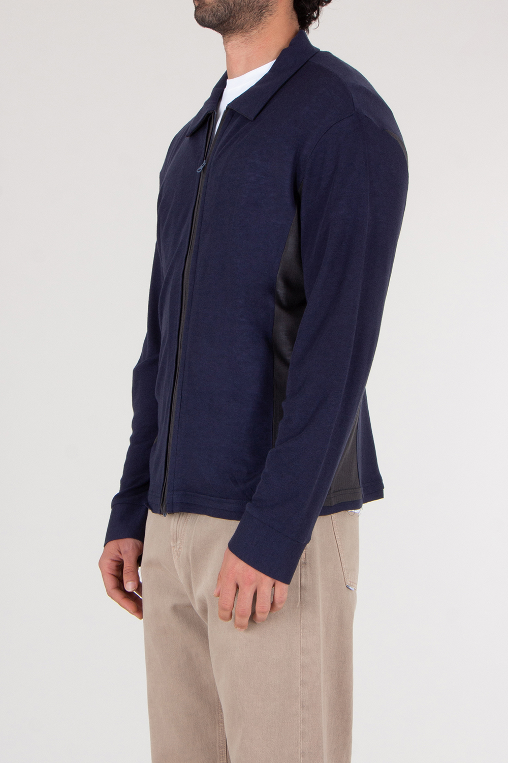 XLIM Regular Fit Panelled Cardigan With Raw Edge Detail