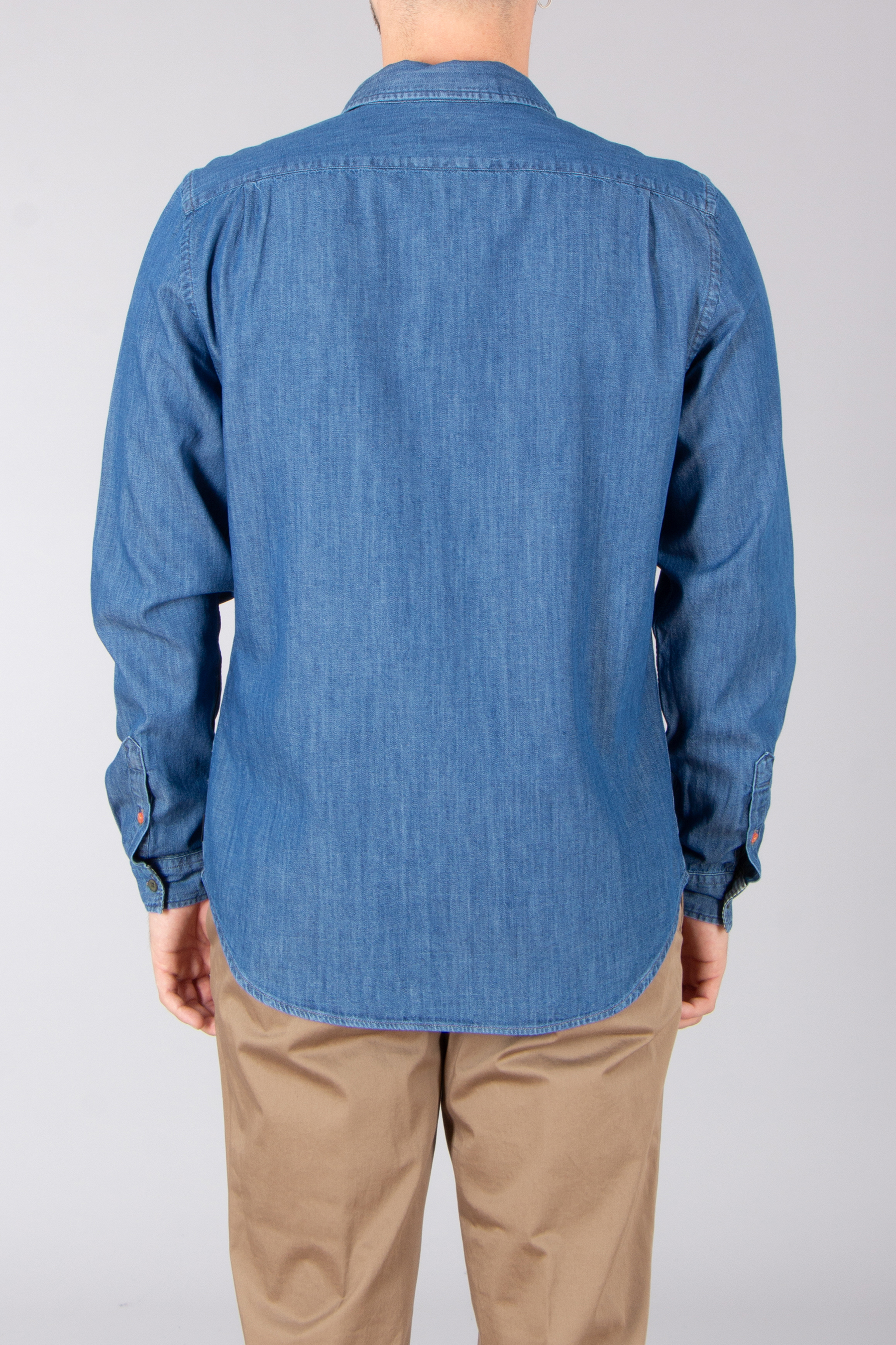 PAUL SMITH Tailored Fit Organic Cotton Denim Shirt Langarm, Ärmel, Hosen, Hemd, Jeanshose