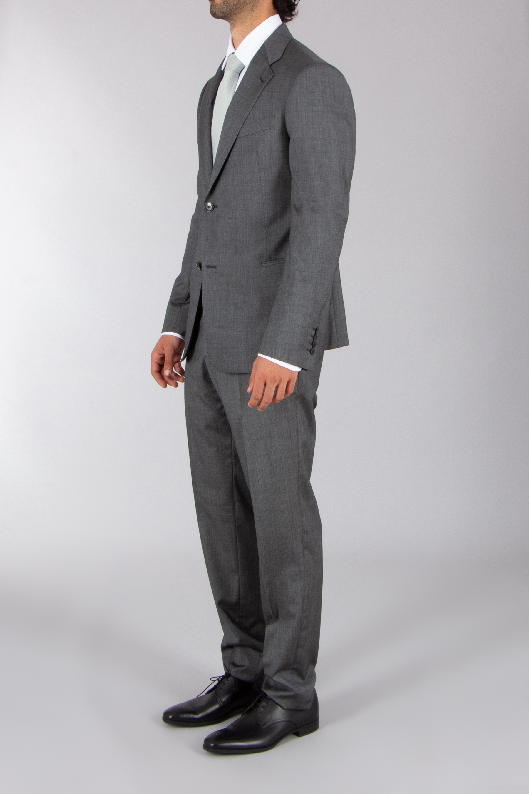EMPORIO ARMANI Regular Fit Micro Pattern Virgin Wool-Silk-Jacquard Suit Executive Line Bekleidung, Formelle Kleidung, Anzug, Smoking, Mantel