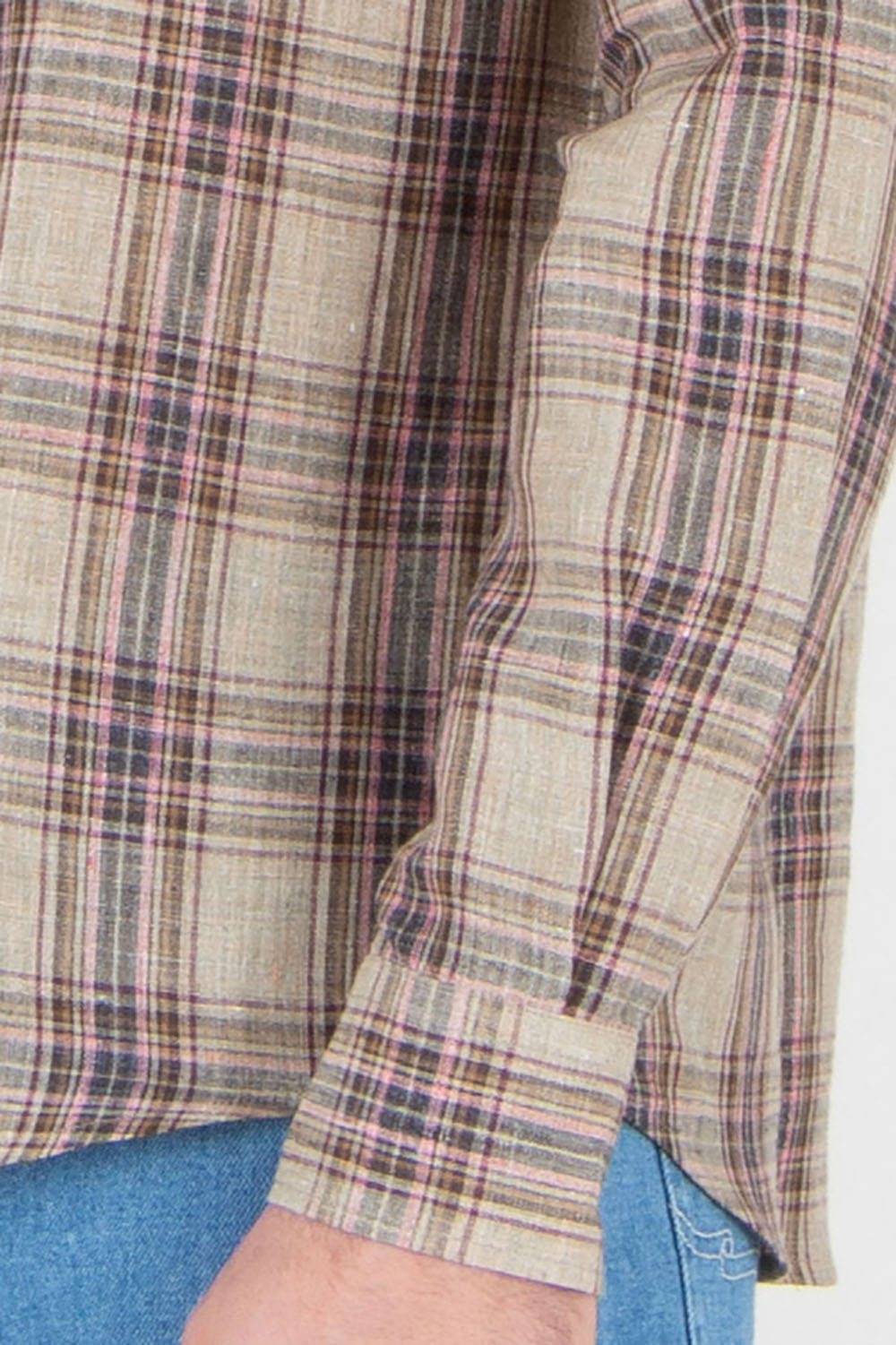 AGNONA Regular Fit Plaid Linen Shirt