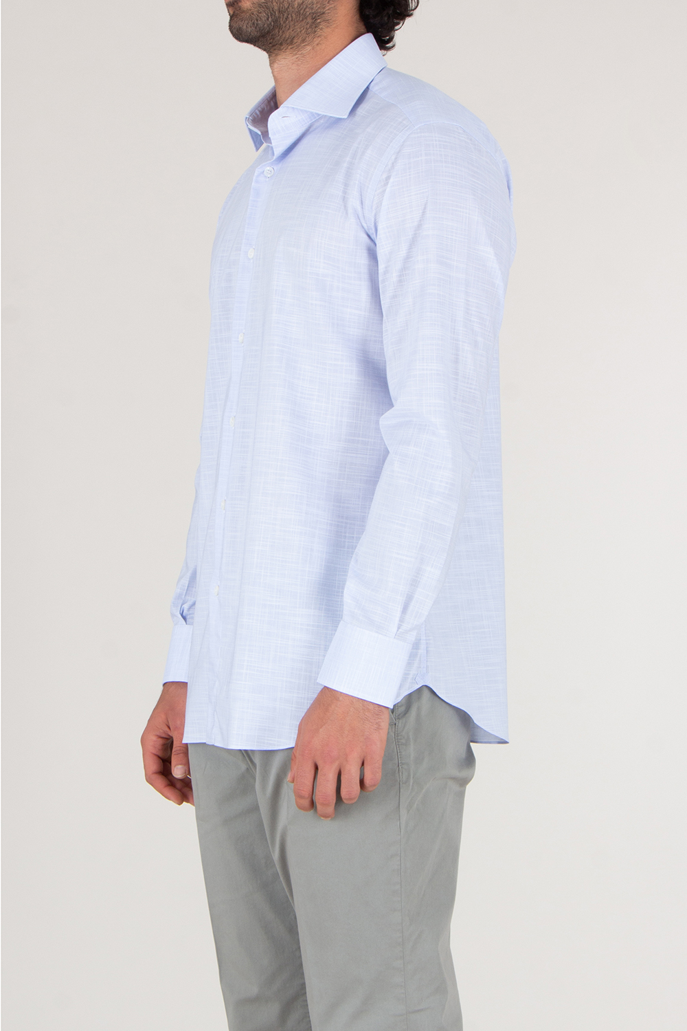 BRIONI Regular Fit Shark Collar Cotton Shirt