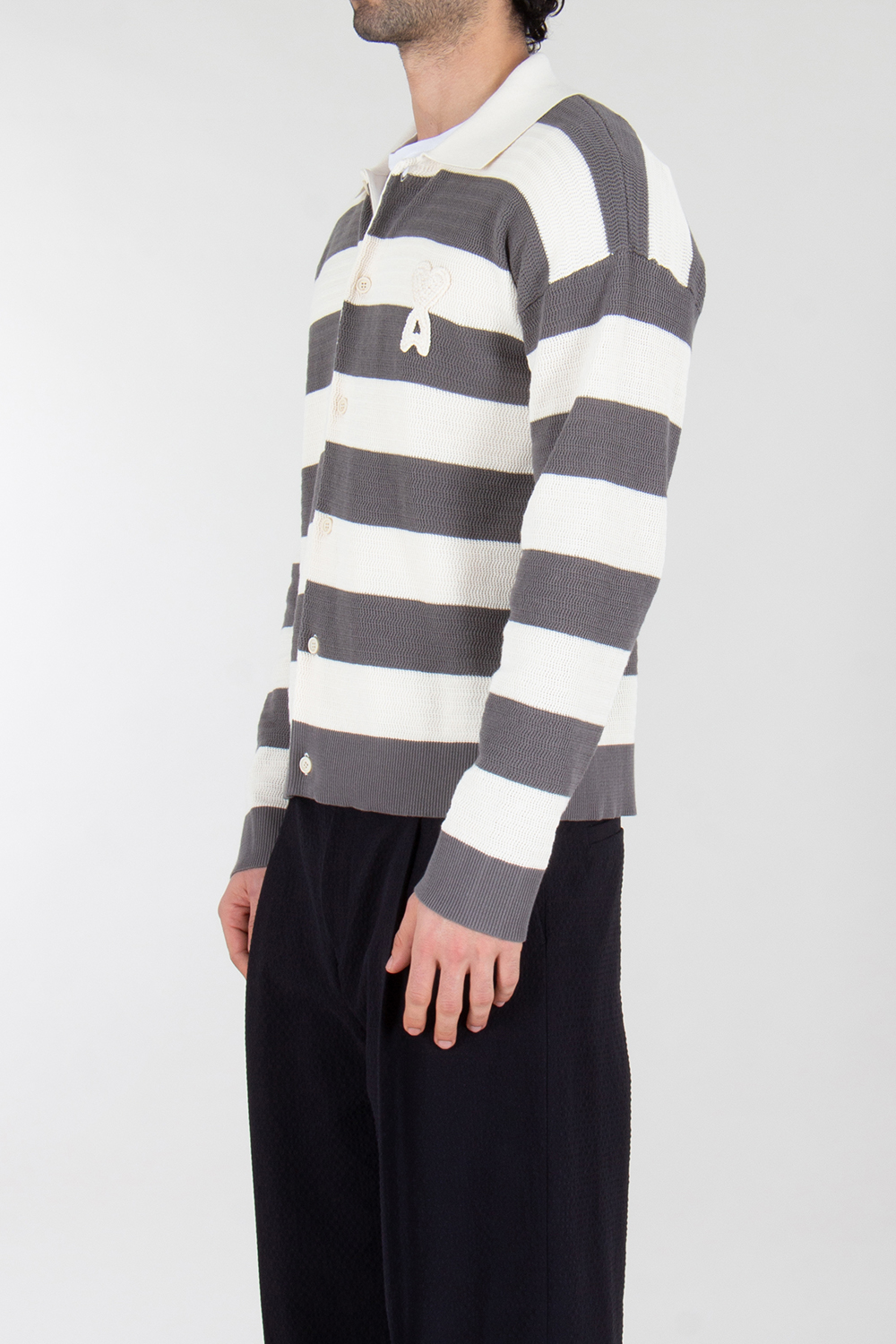 AMI PARIS Knitted Cotton Cardigan Ami De Coeur 