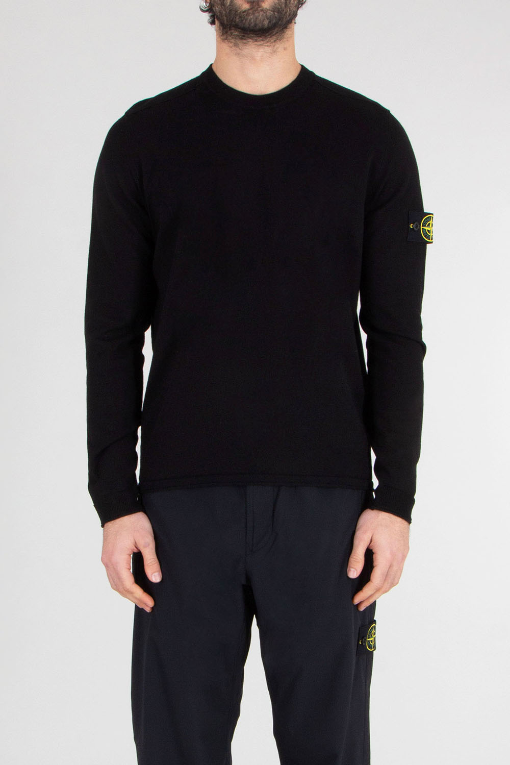 STONE ISLAND Regular Fit Light Raw Hand Organic Cotton Crew Neck Sweater