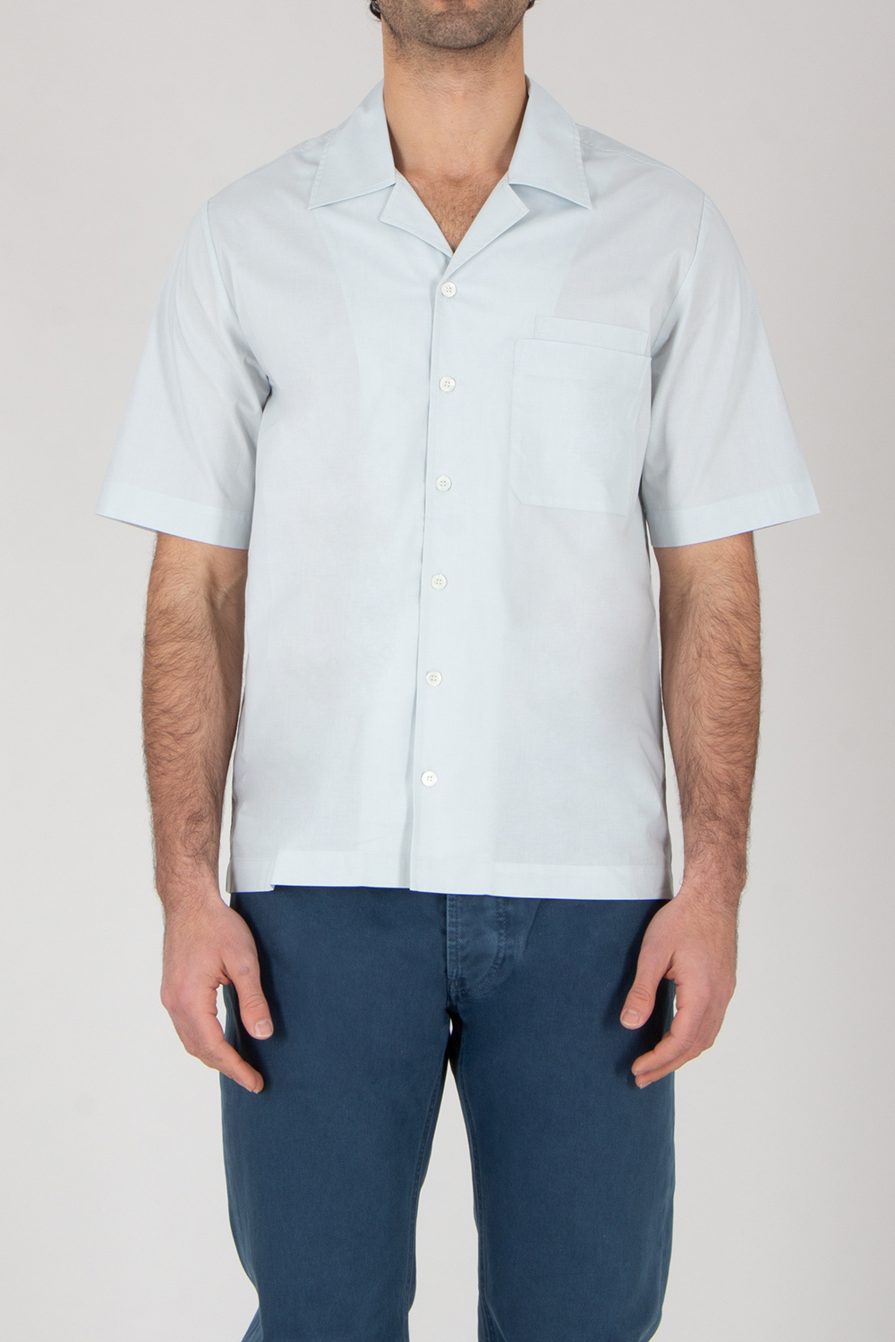 ROBERTO COLLINA Boxy Fit Cotton Poplin Short-Sleeve Shirt