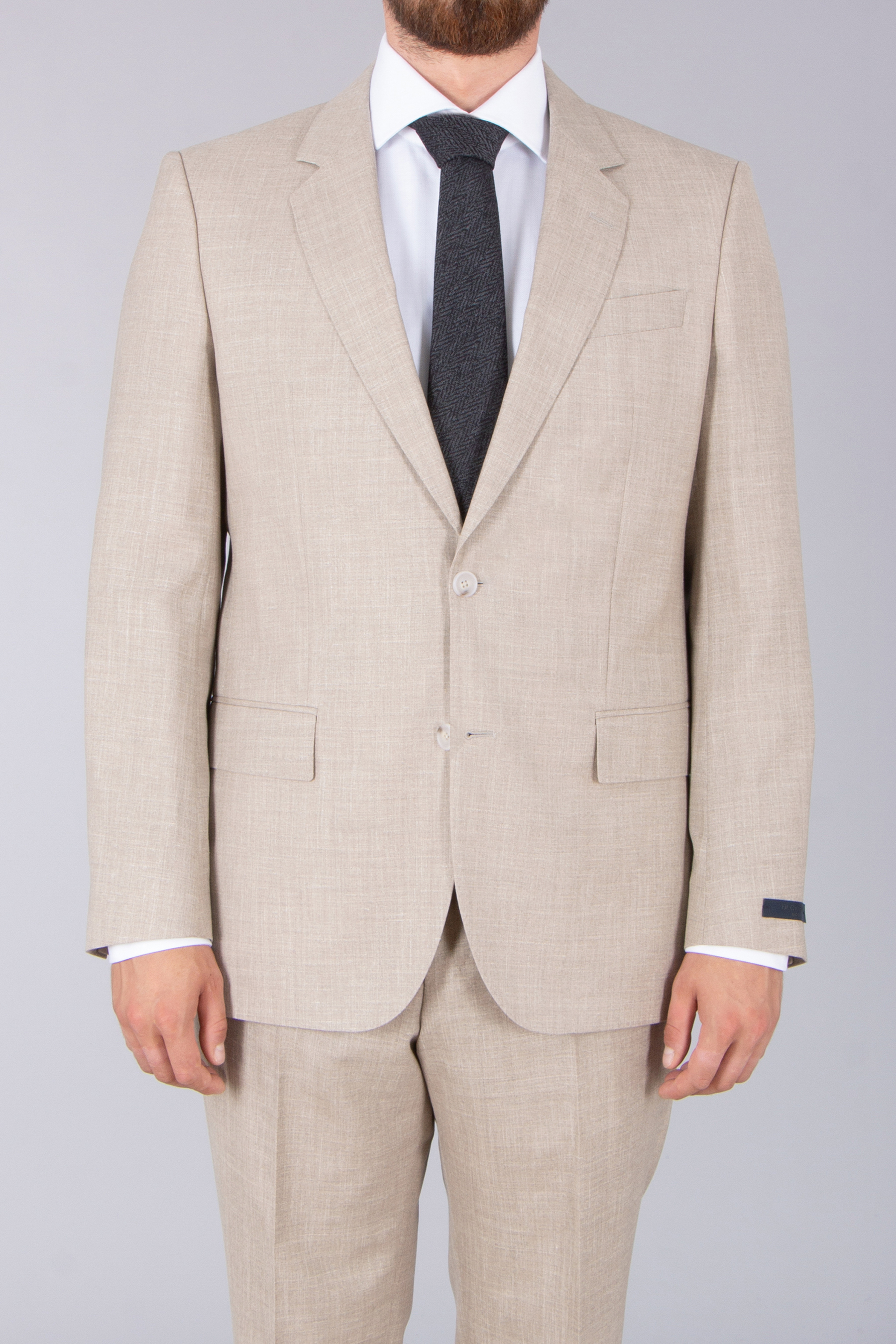 BECKHAM X BOSS Regular Fit Virgin Wool-Silk-Linen Blend Suit