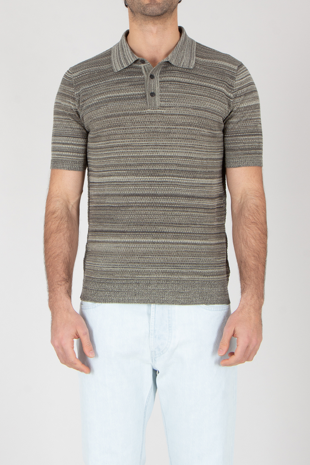 ROBERTO COLLINA Regular Fit Patterned Cotton Knit Polo
