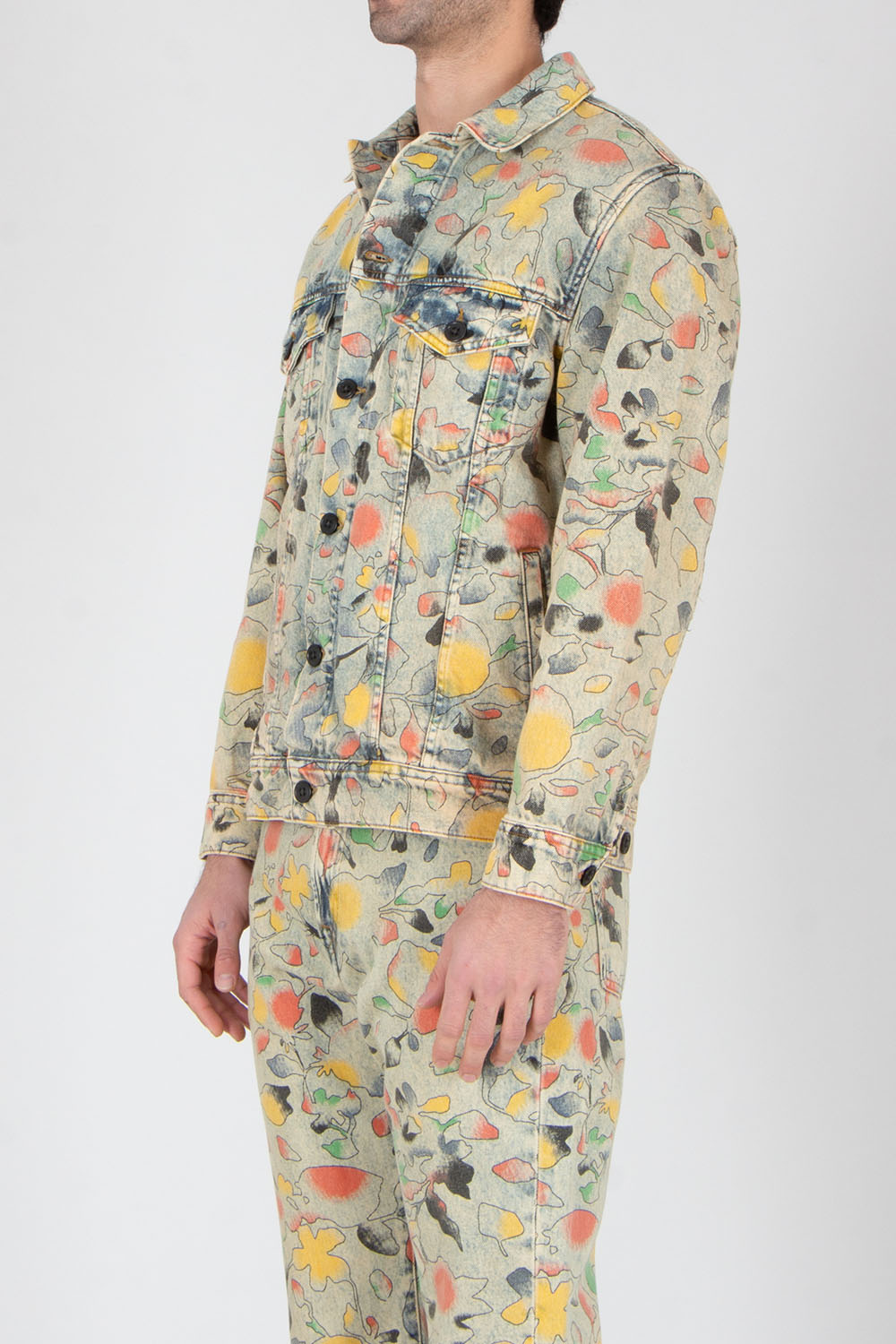 PAUL SMITH Regular Fit Good Fortune Floral Print Denim Jacket