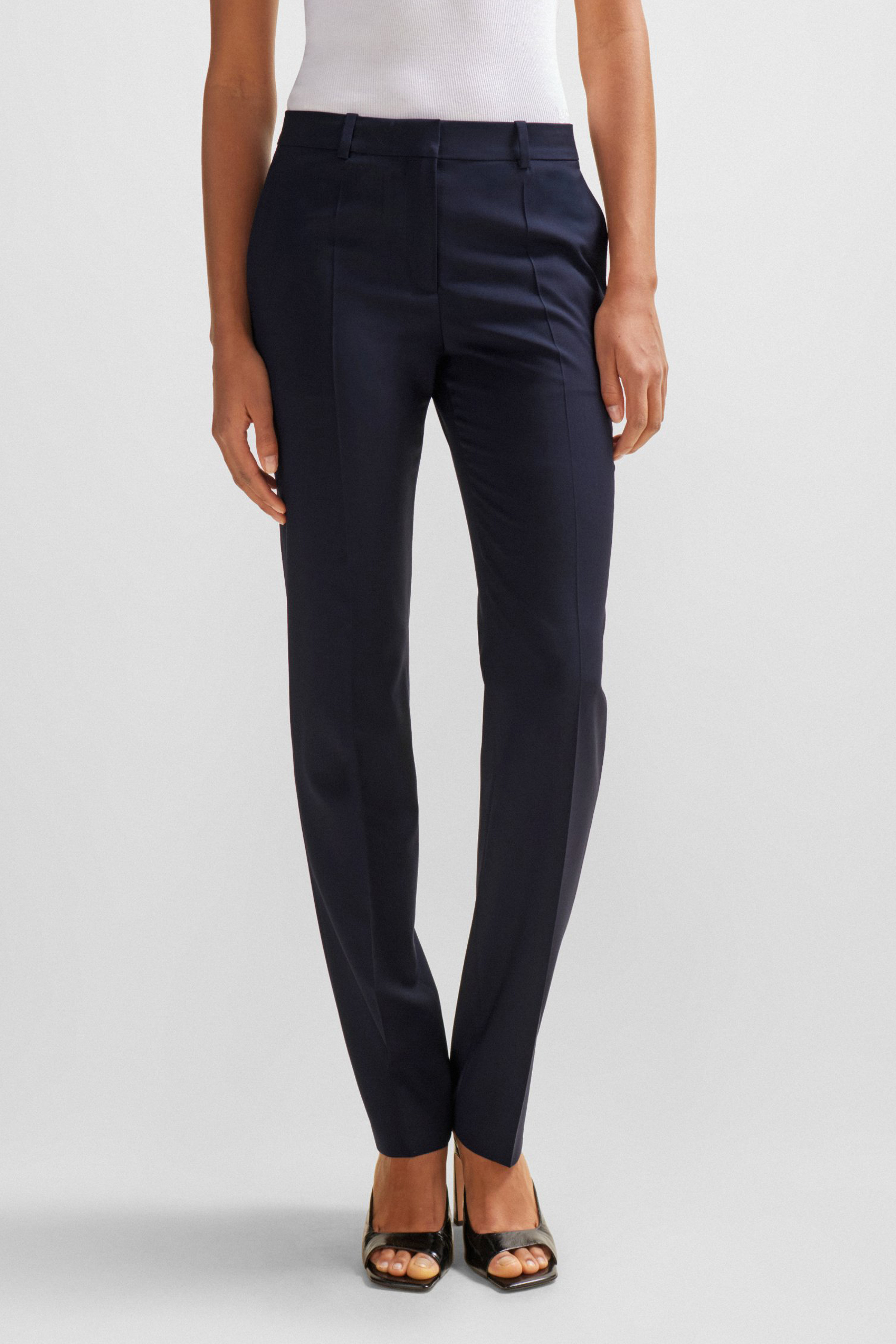 BOSS Regular Fit Virgin Wool Pants Tameah BOSS Regular Fit Virgin Wool Pants Tameah
