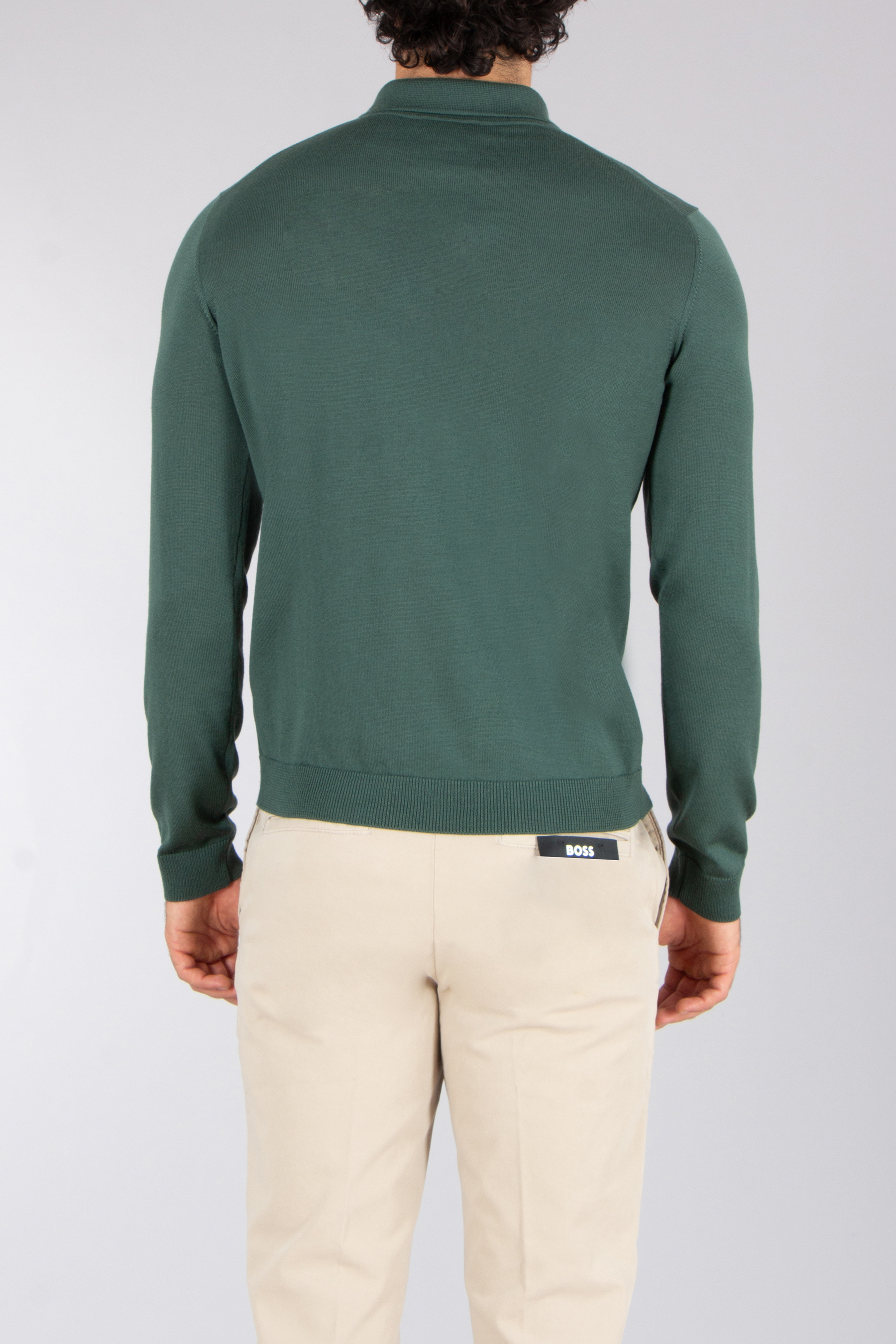 ROBERTO COLLINA Regular Fit Extra-Fine Wool Knit Polo Langarm, Fleece, Pullover, Mann, Person