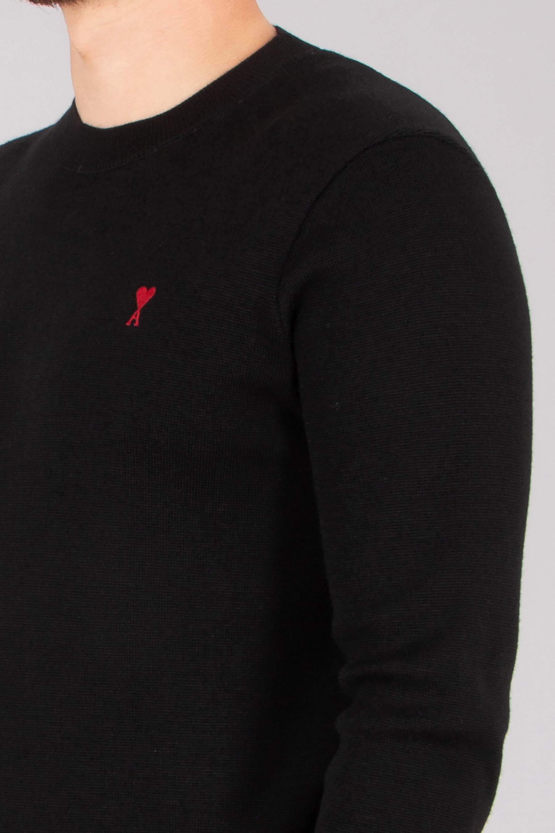 AMI PARIS Regular Fit Ami de Coeur Extra Fine Wool Sweater Langarm, Ärmel, Pullover, Vlies, Person