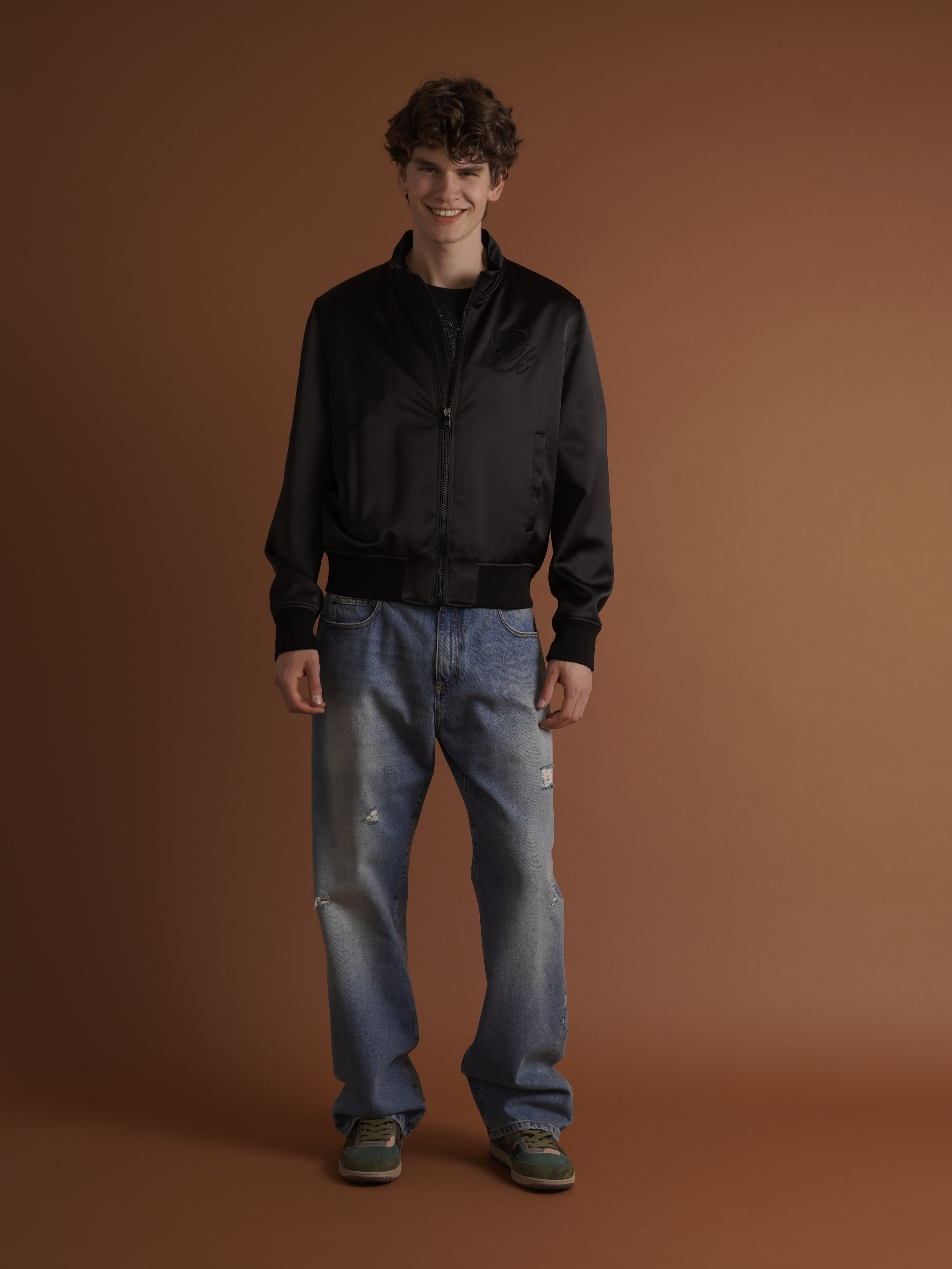 Hosen, Langarm, Jeans, Bluse, Person