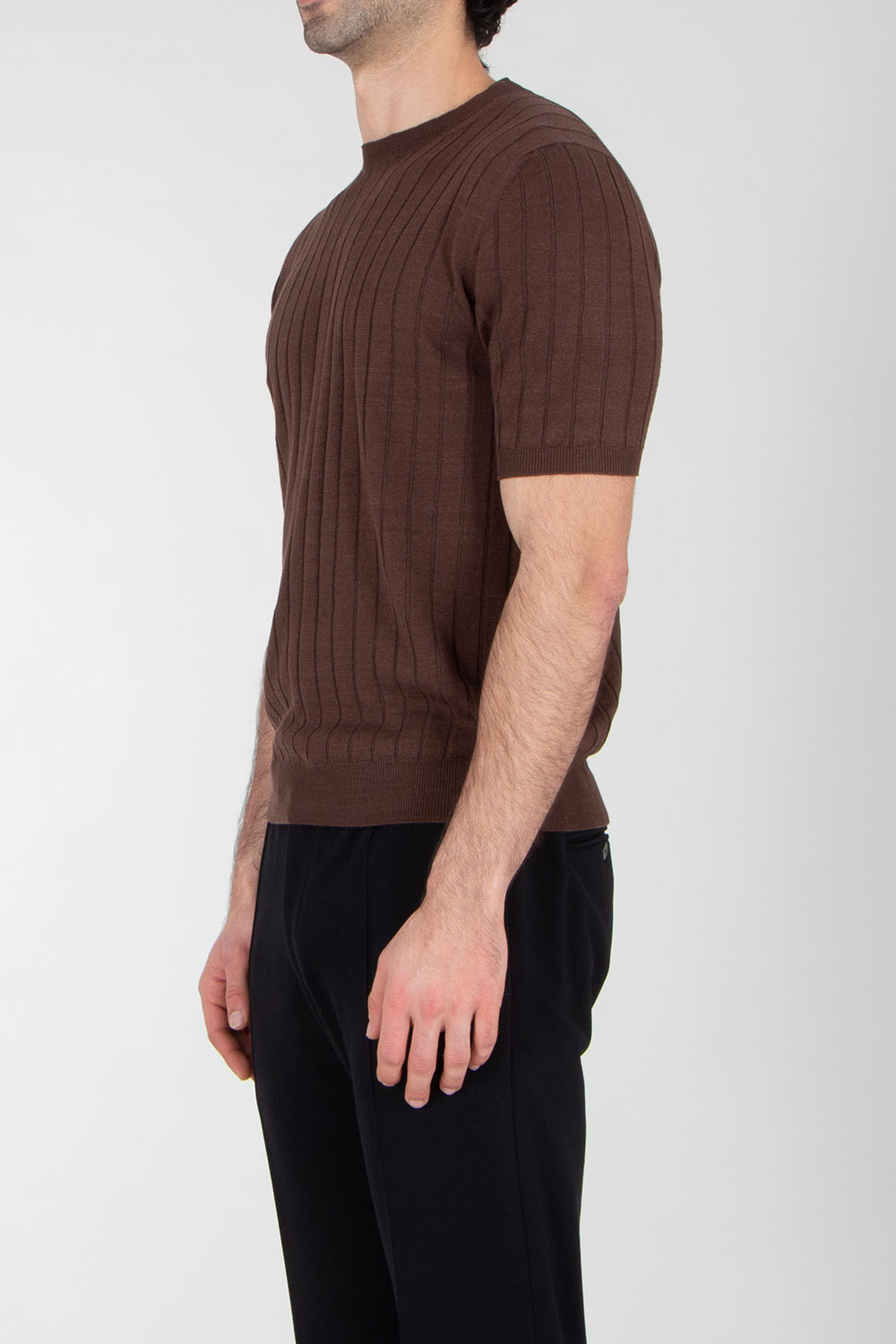 BOGLIOLI Regular Fit Short Sleeve knitted Cotton Linen T Shirt