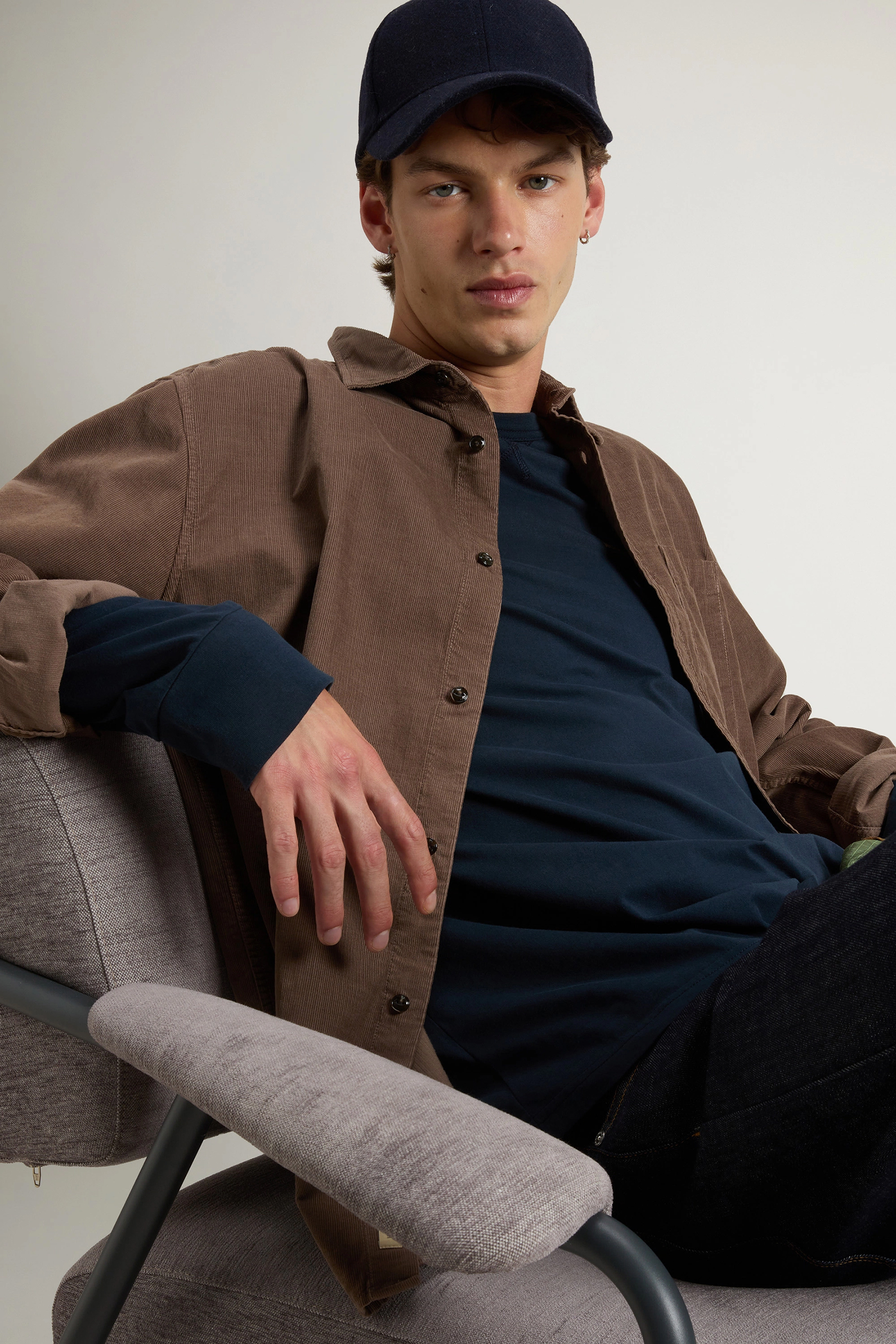 WOOLRICH Regular Fit Cotton Corduroy Shirt Mackey Mütze, Hut, Baseball-Kappe, Mantel, Finger