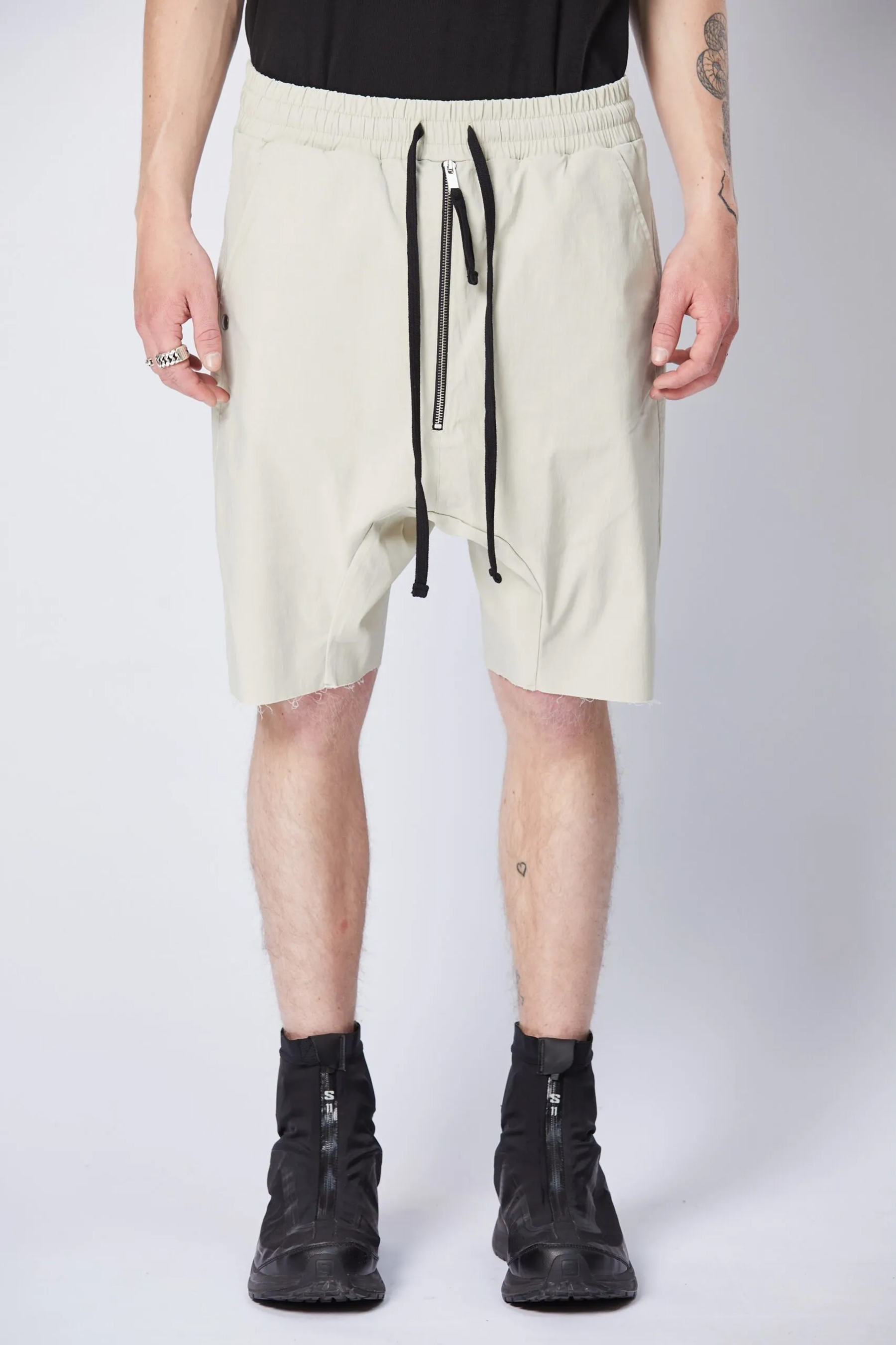 THOM KROM Drop Crotch Woven Stretch Shorts