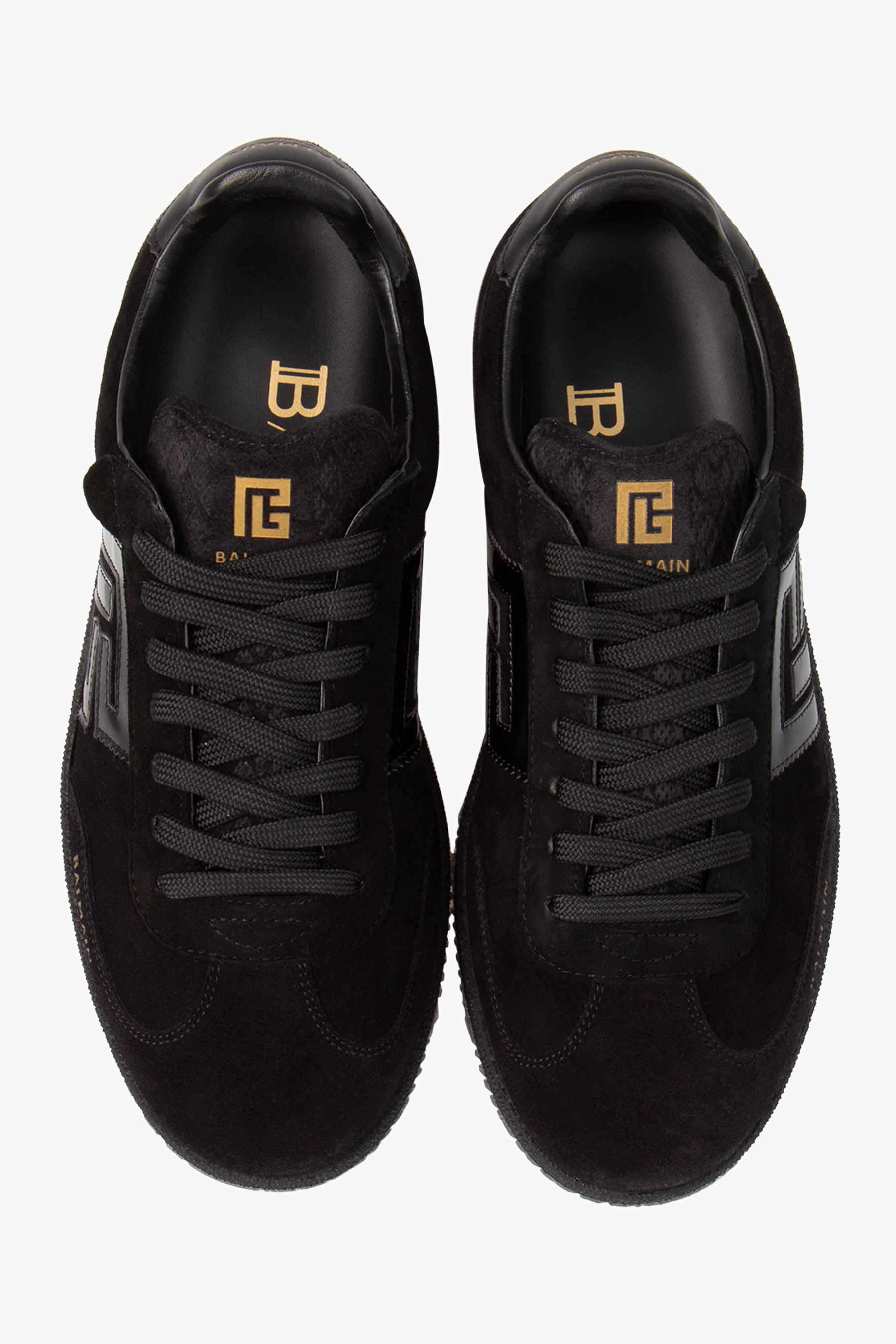 BALMAIN Suede & Patent Leather Sneakers Swan BALMAIN Suede & Patent Leather Sneakers Swan