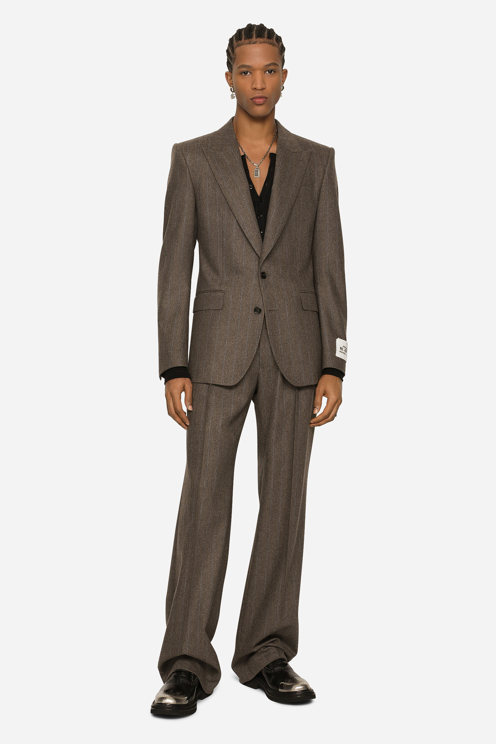 DOLCE & GABBANA Re-Edition Pinstripe Flannel Stretch Jacket