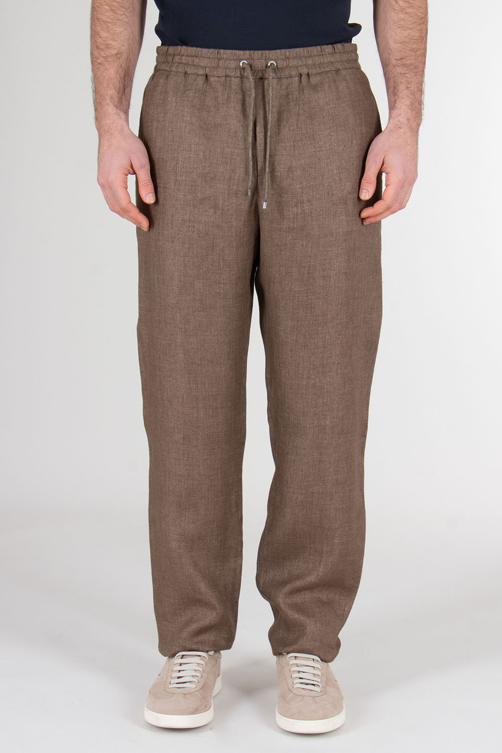 AGNONA Relaxed Fit Linen Drawstring Pants