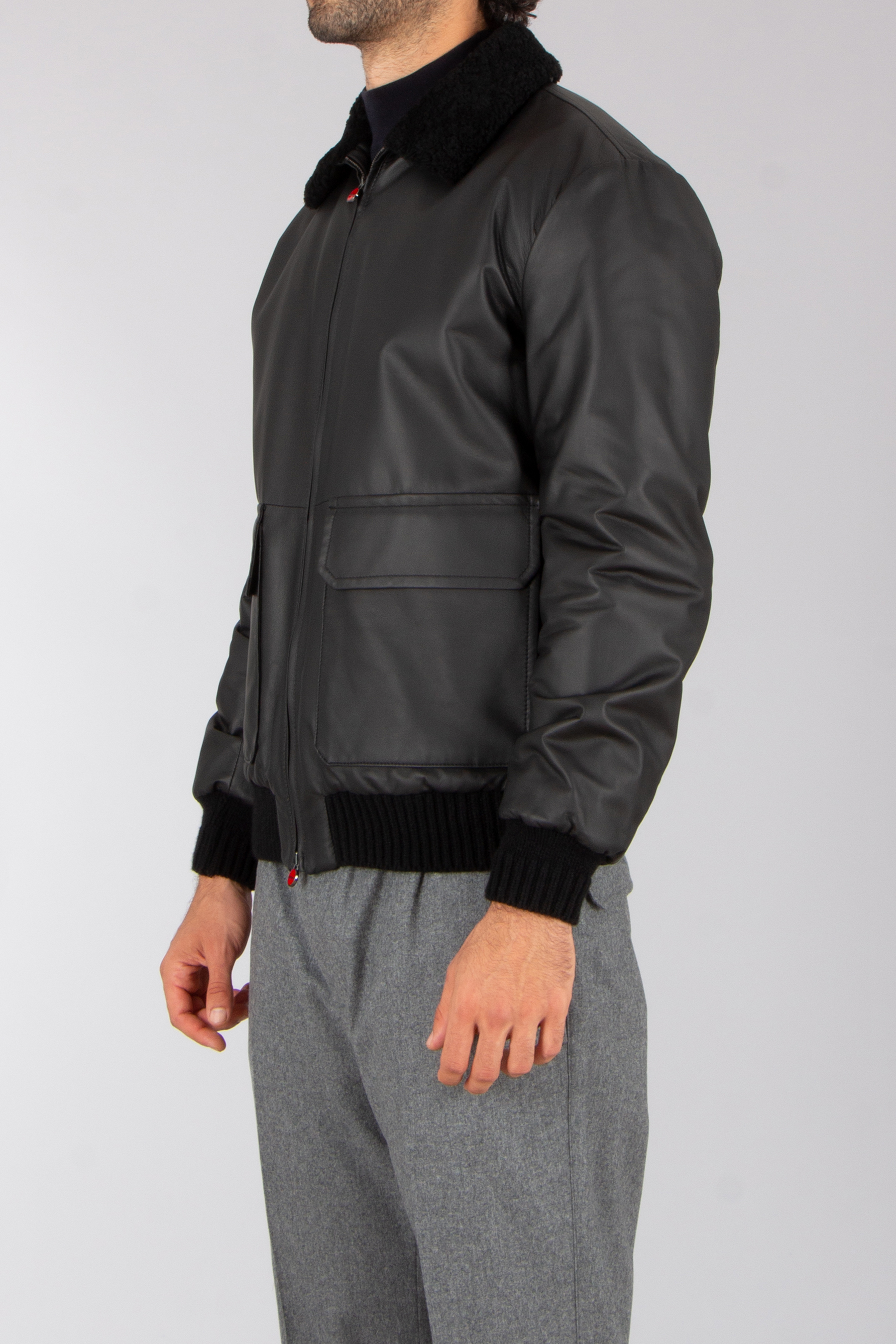 KITON Regular Fit Lambskin Bomber Jacket Mantel, Jacke, Erwachsener, Mann, Person