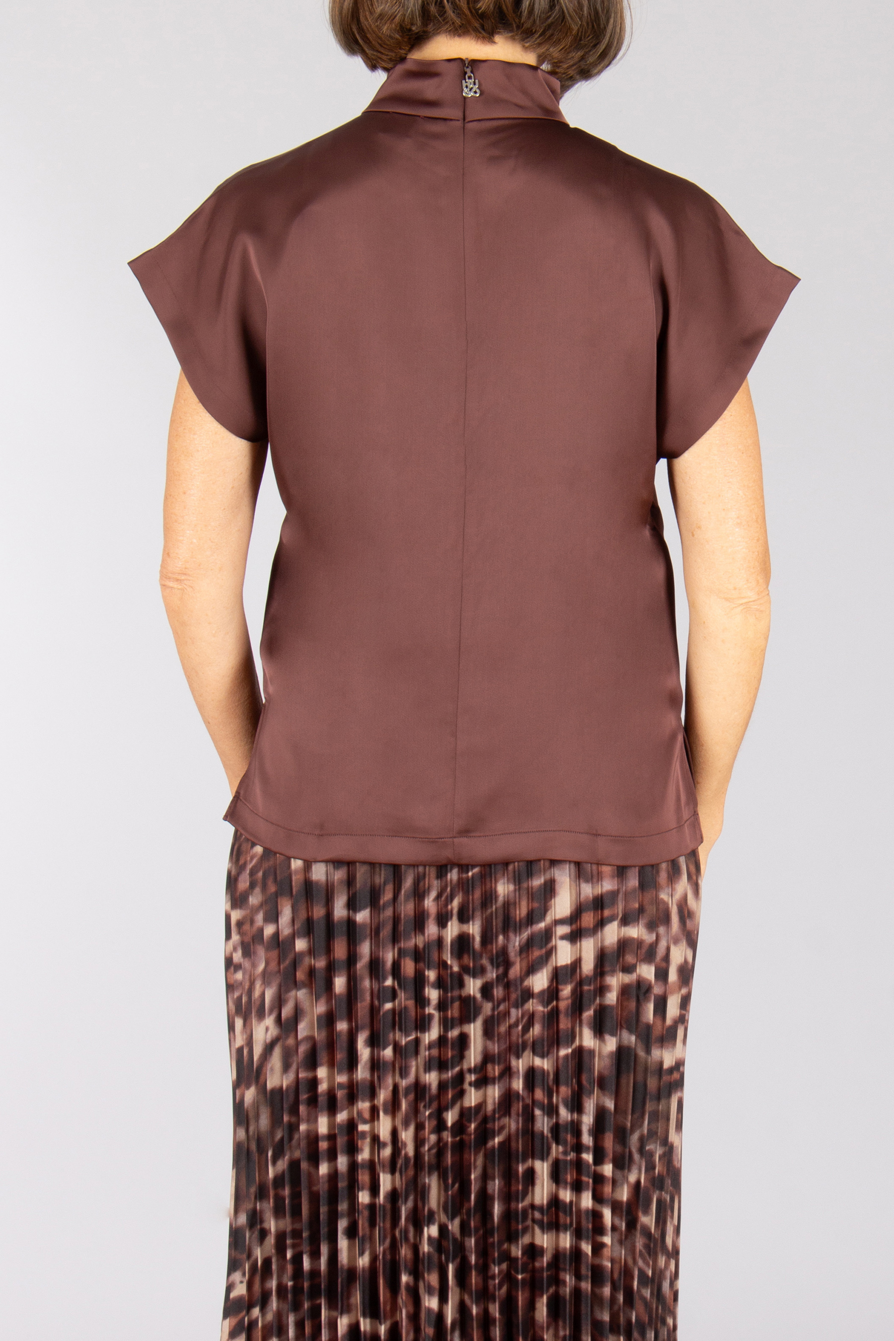 HUGO Regular Fit Satin Top Caneli Bluse, Kleid, Erwachsener, Mann, Person