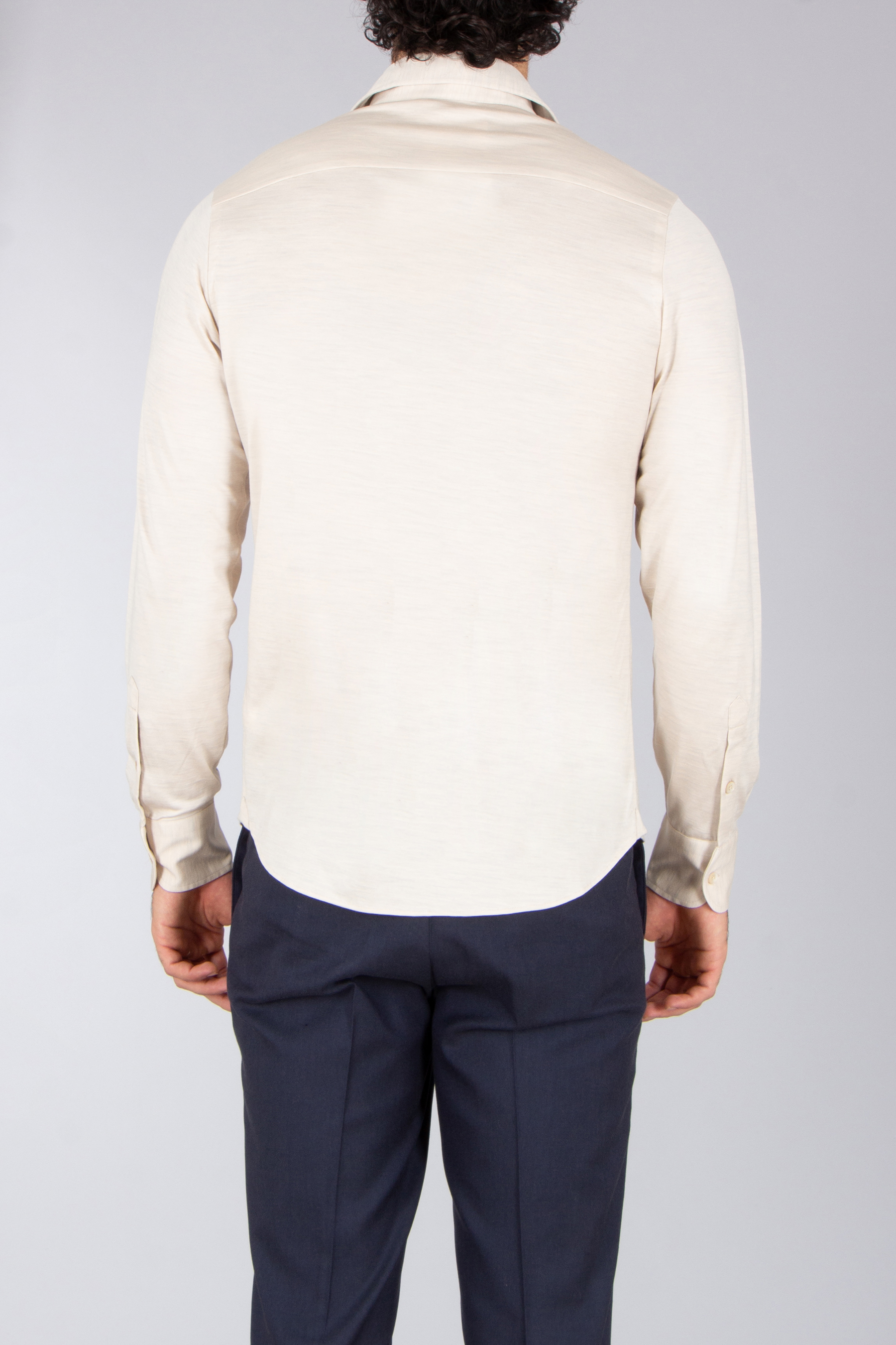 STEFAN BRANDT Slim Fit Super Fine Wool Jersey Shirt Ostin Langarm, Ärmel, Hemd, Leinen, Person