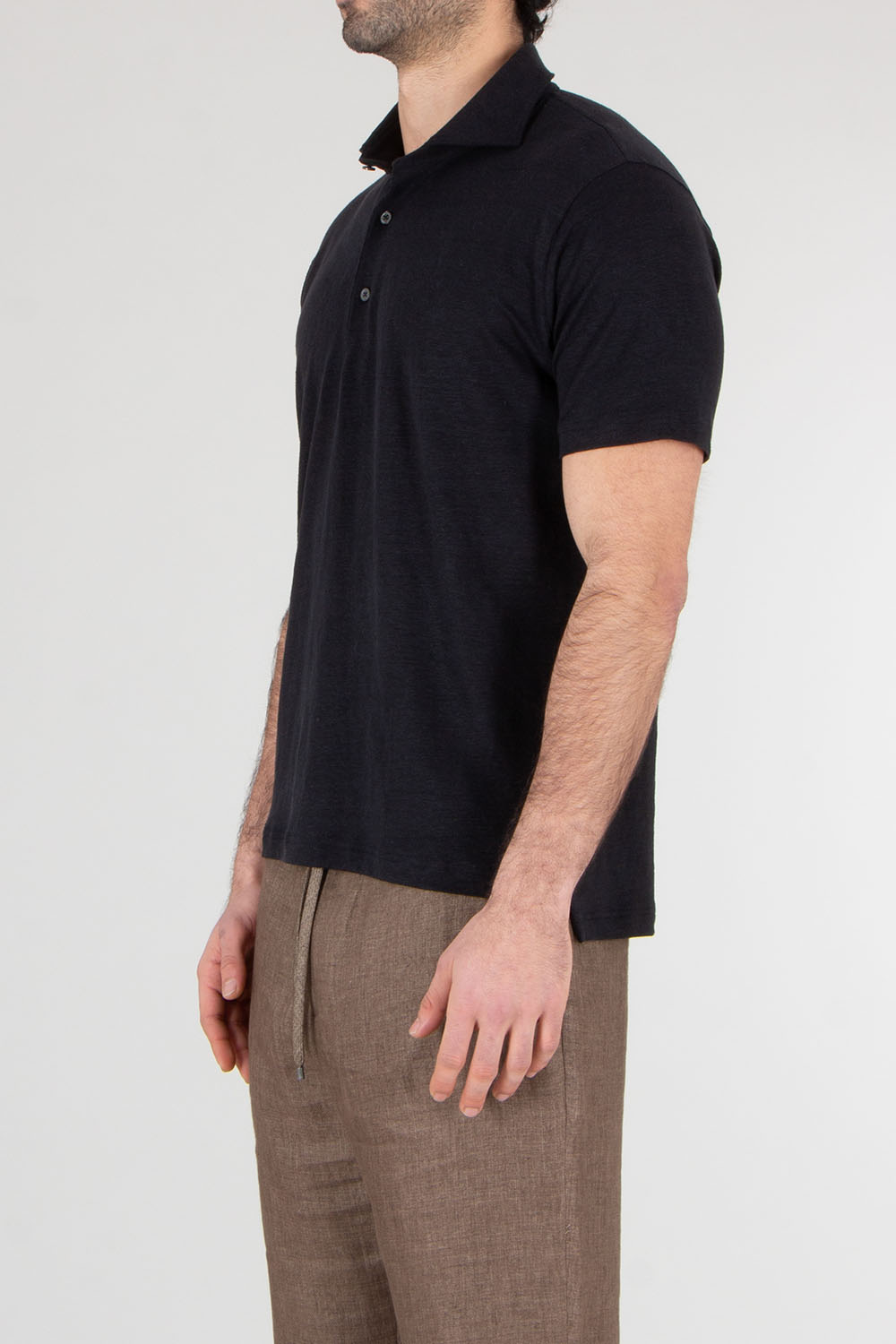 STEFAN BRANDT Regular Fit Linen Stretch Jersey Polo Shirt Laurin