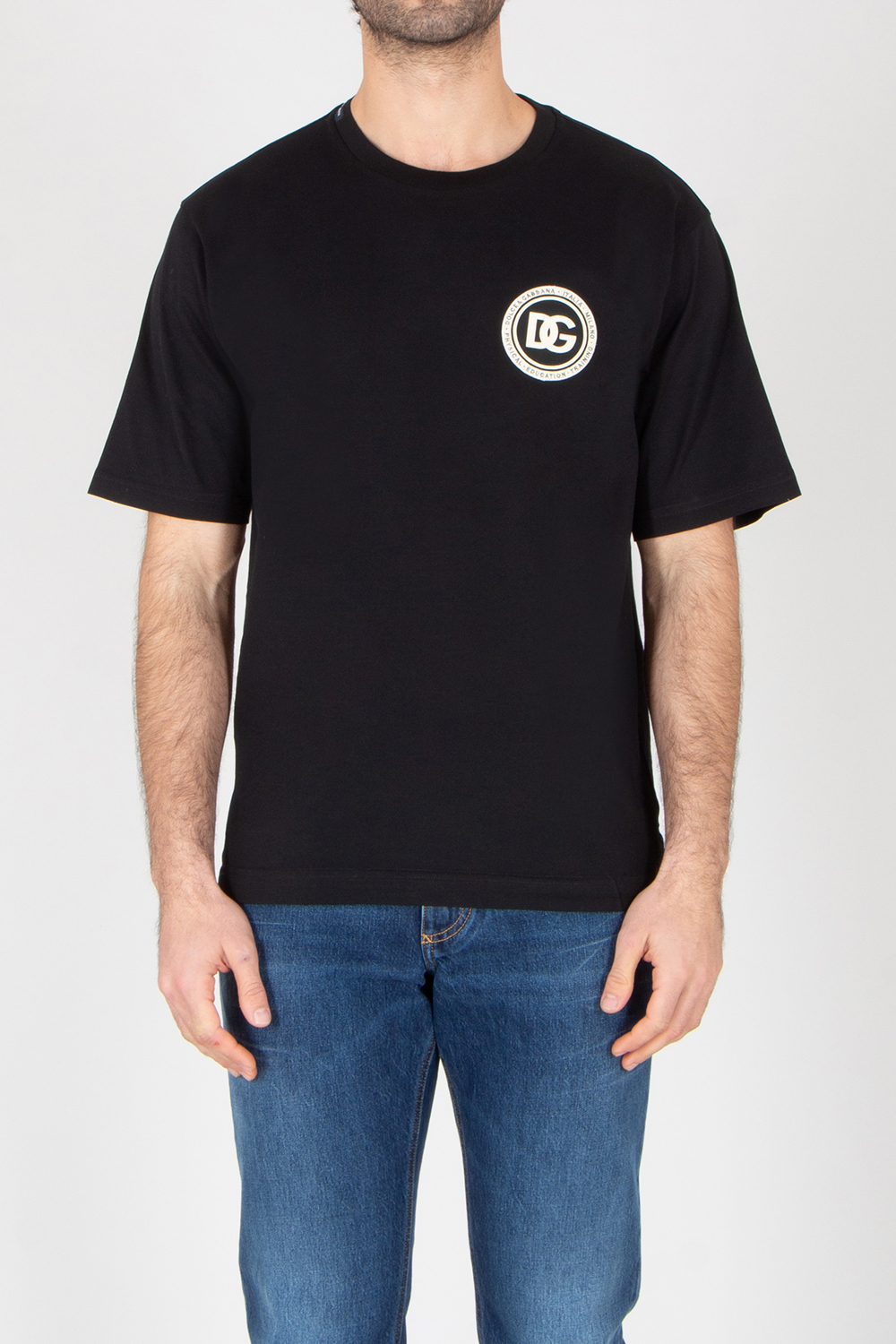 DOLCE & GABBANA Regular Fit Patch Cotton Jersey T-Shirt