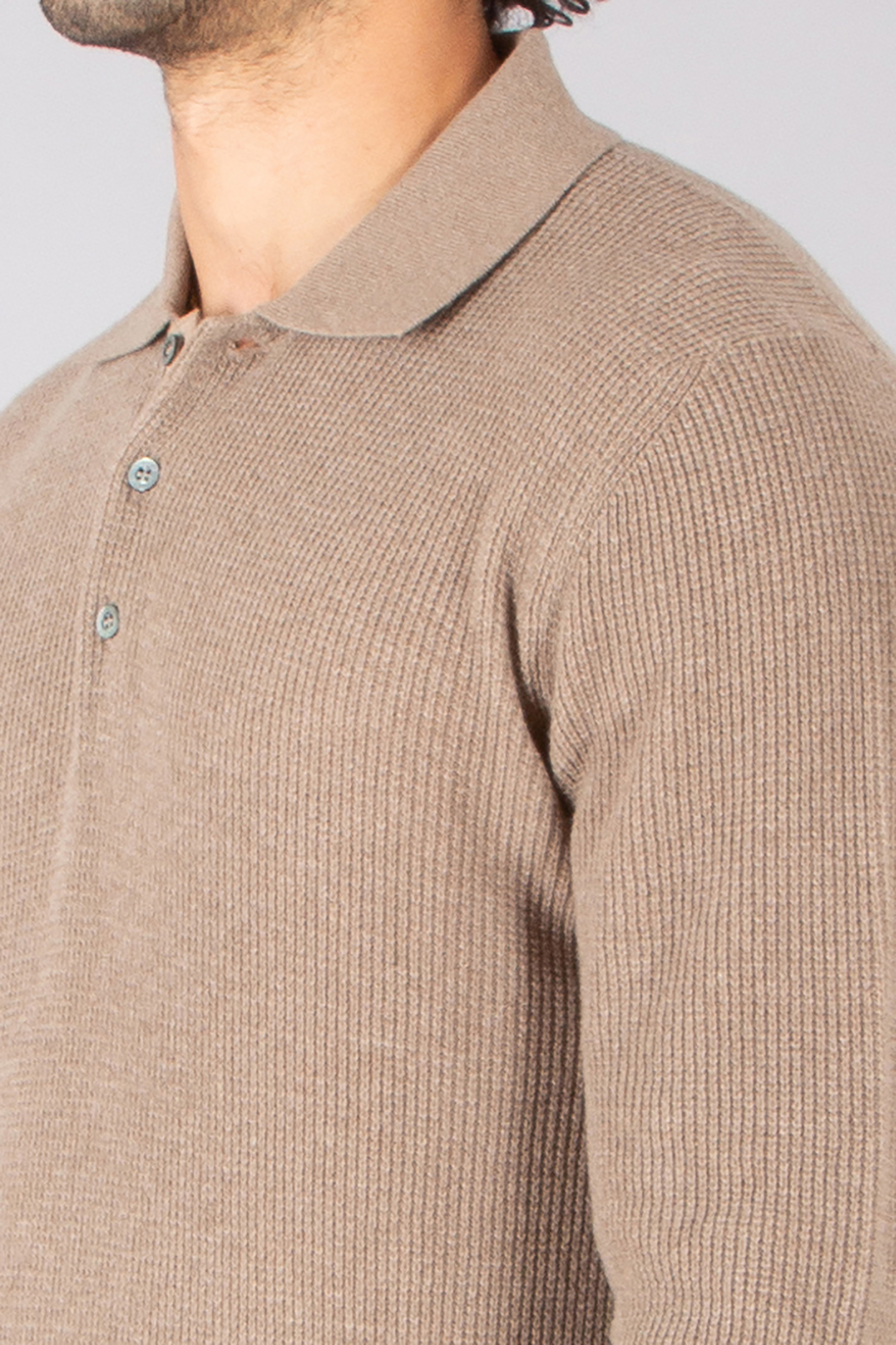 CANALI Regular Fit Ribbed Ultrafine Wool-Cashmere Blend Knit Polo Pulli, Erwachsener, Männlich, Mann, Person