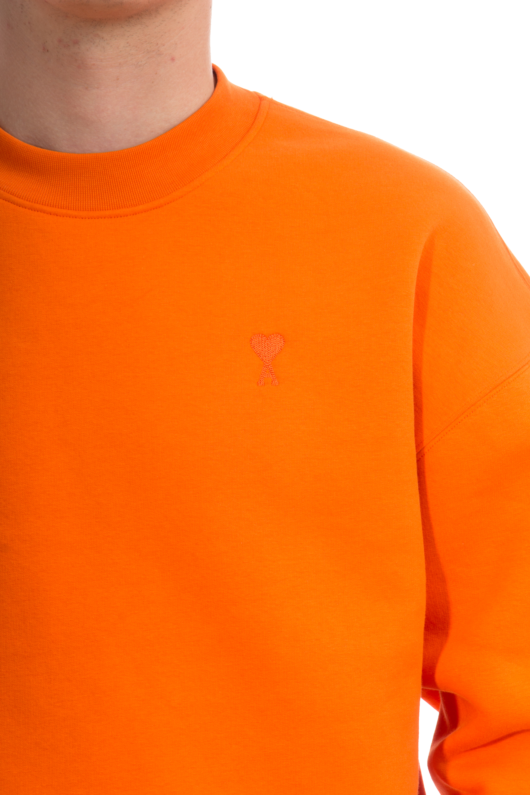 AMI PARIS Embroidered Organic Cotton Sweatshirt