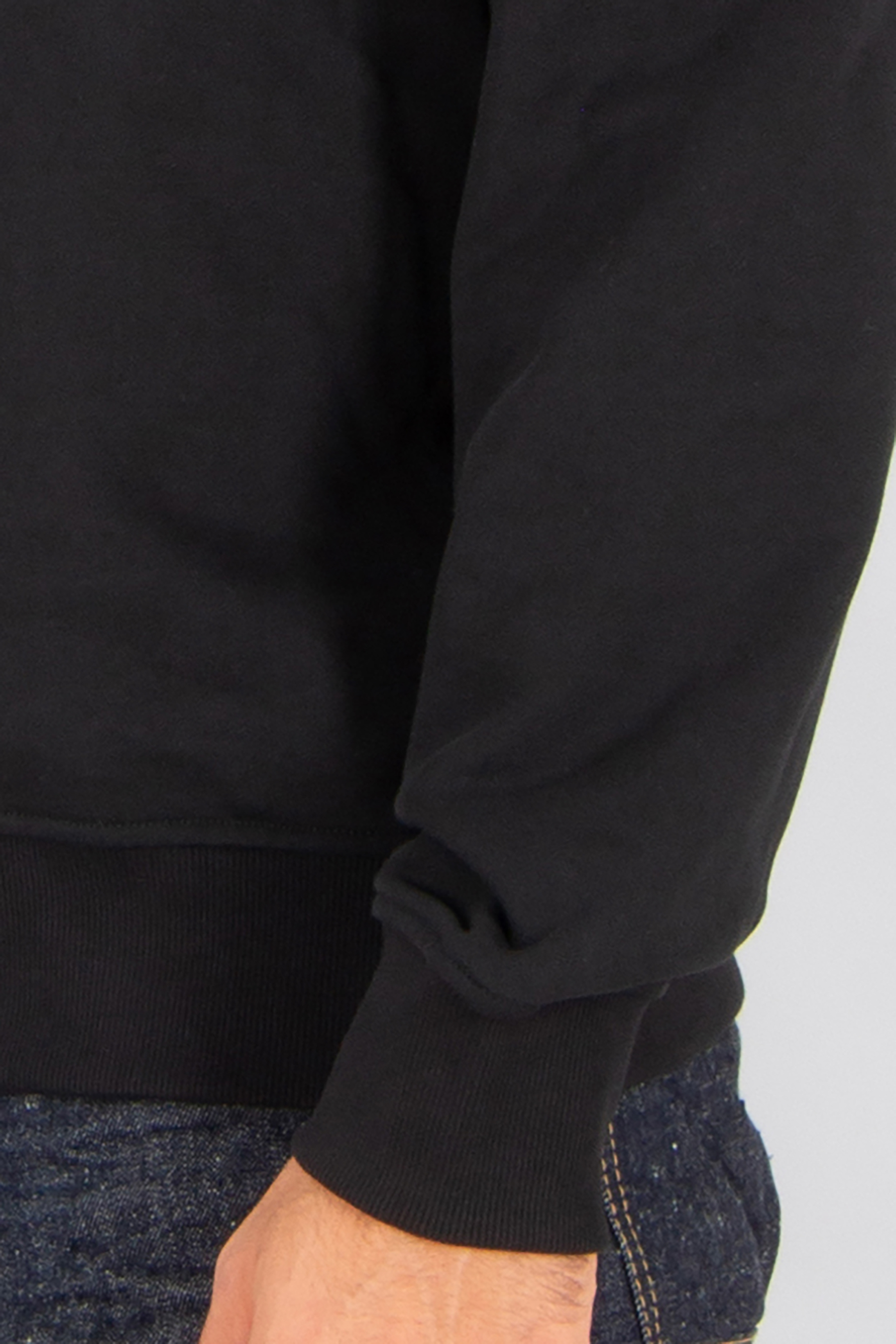 MOOSE KNUCKLES Regular Fit Cotton French Terry Quarter Zip Sweatshirt Hartsfield Langarm, Ärmel, Hosen, Jacke, Person