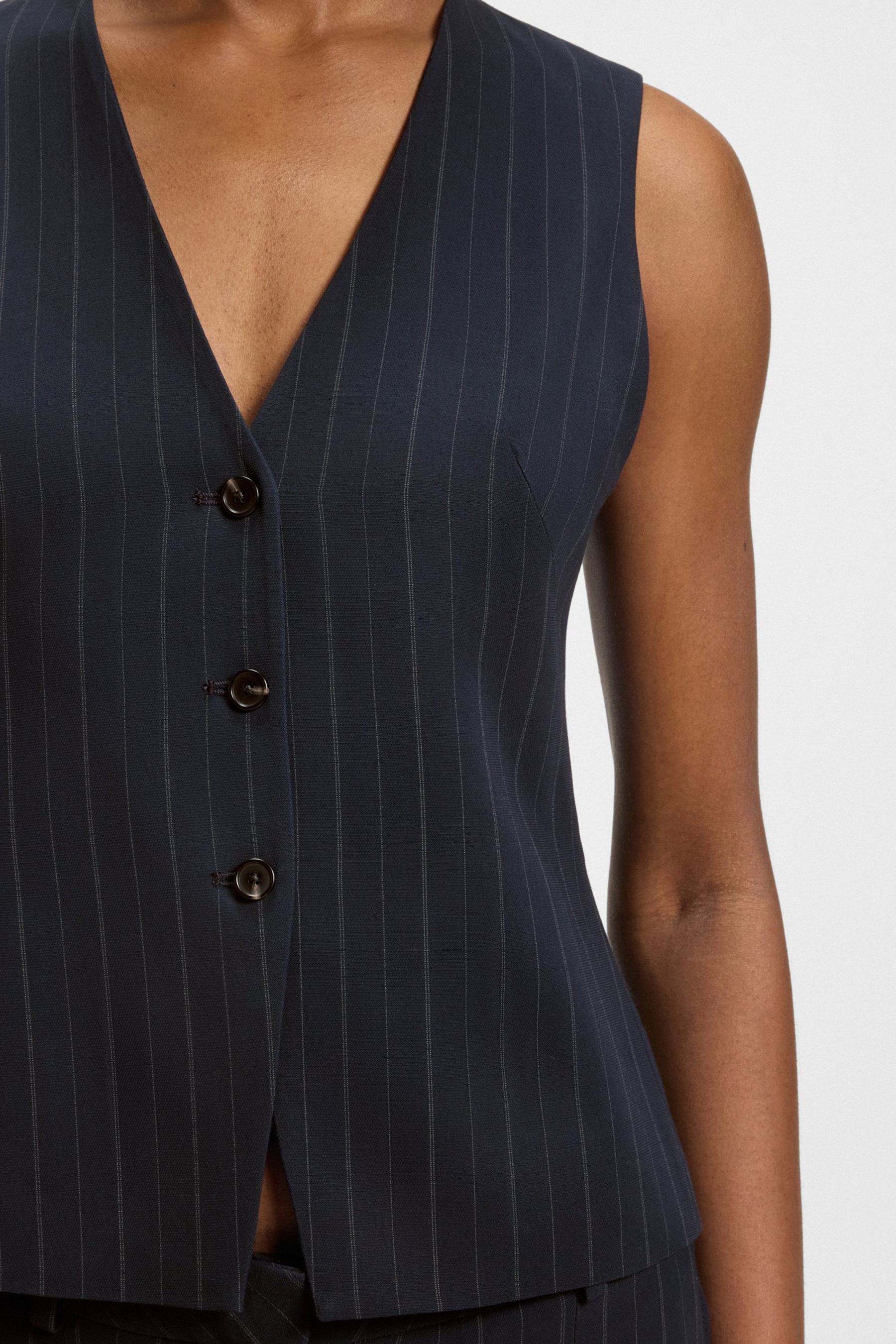 BOSS Regular Fit Pinstripe Viscose Waistcoat Julinia Bekleidung, Weste, Blazer, Formelle Kleidung, Anzug