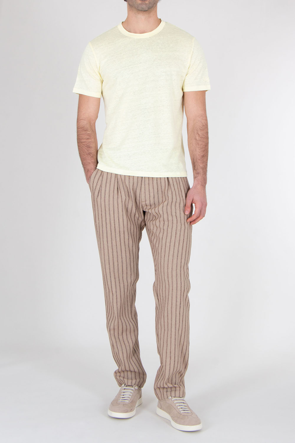 MC 2 SAINT BARTH Regular fit short sleeve Linen T-Shirt Ecsta