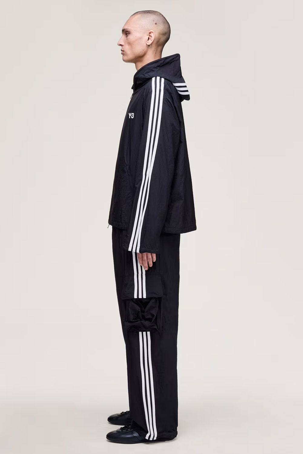 Y-3 Loose Fit Wired 3-Striped Nylon Cargo Pants