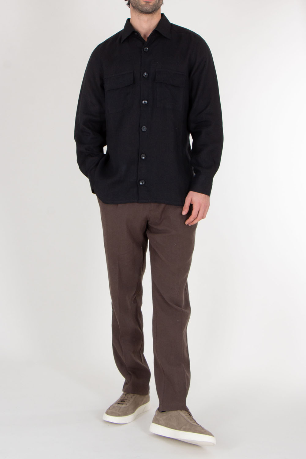 KITON Regular Fit Linen Overshirt