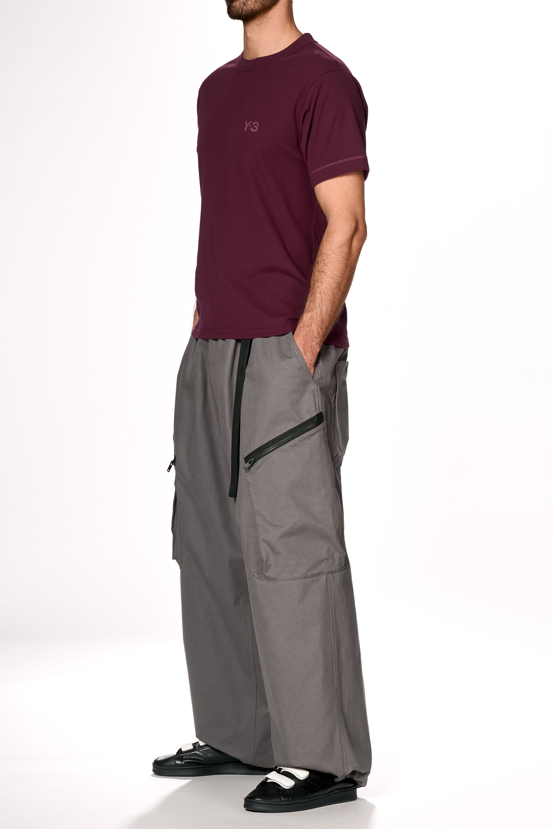 Y-3 Slim Fit Cotton Jersey T-Shirt Hosen, Erwachsener, Männlich, Mann, Person