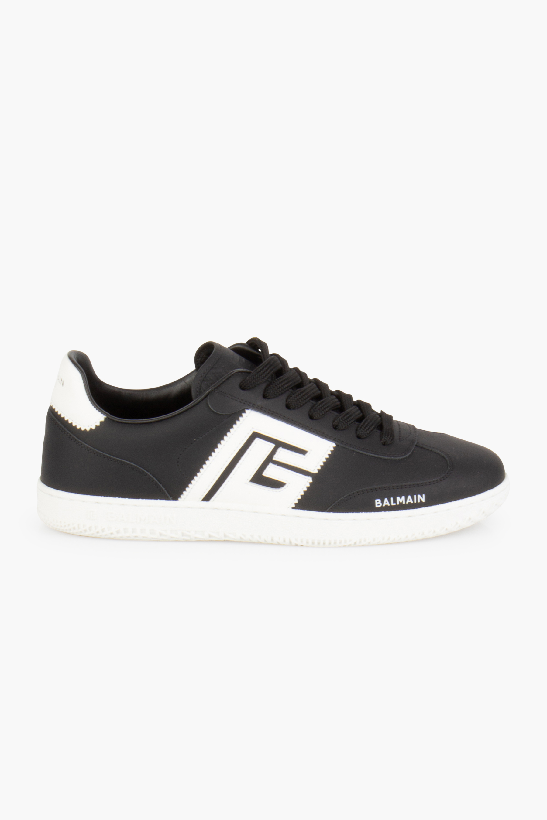 BALMAIN Leather Sneakers Swan