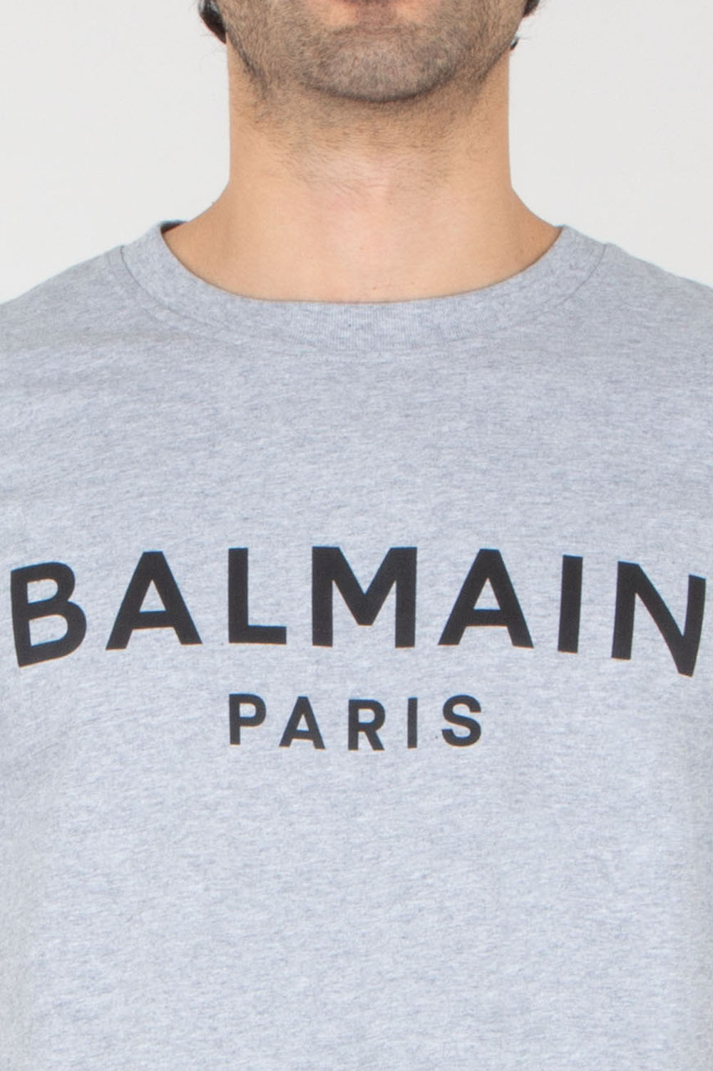 BALMAIN Regular Fit Logo Print Organic Cotton Jersey T-Shirt
